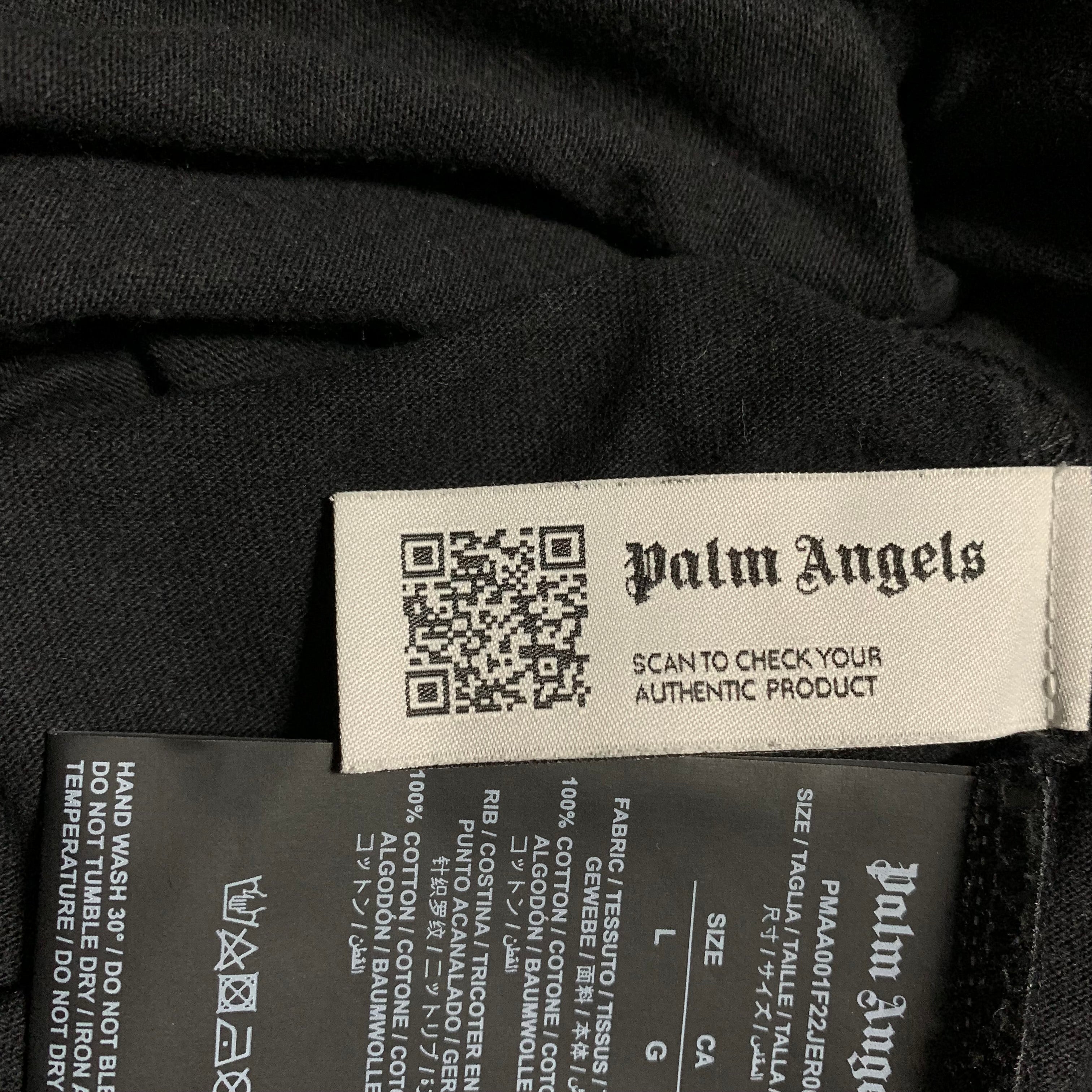 Palm Angels Large Leopard Banana Black Tee