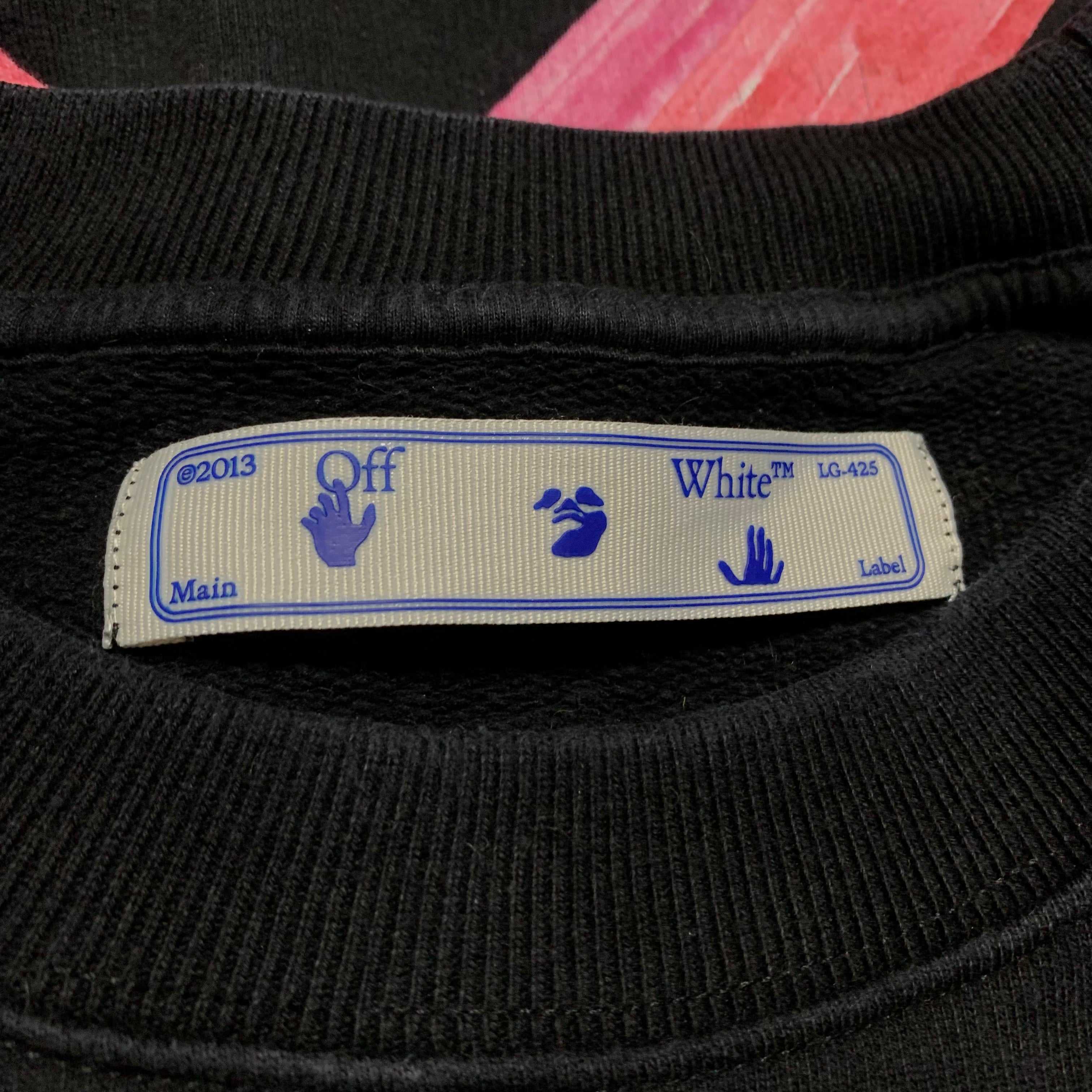 Off White Medium Pink Marker Arrows Black Sweatshirt Crewneck