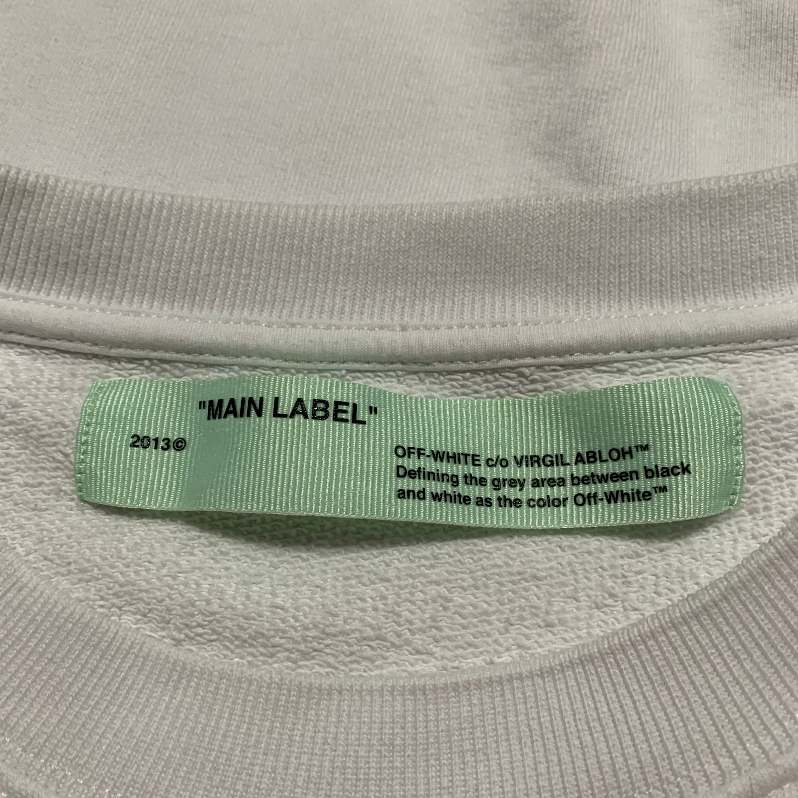 Off White Large 'Logo' White Sweatshirt Crewneck Virgil Abloh