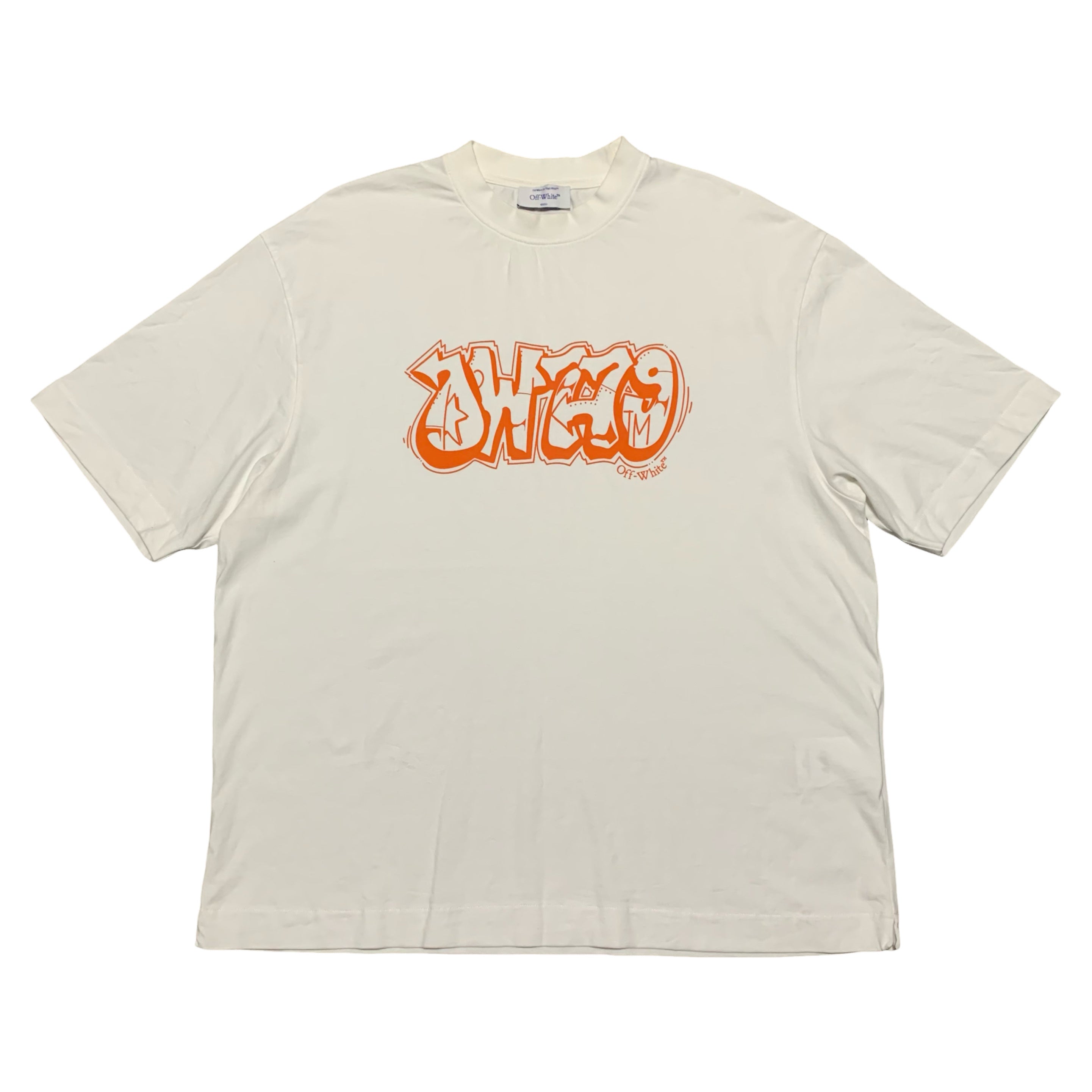 Off White Small Graffiti Graphic White Tee Virgil Abloh Limited Edition