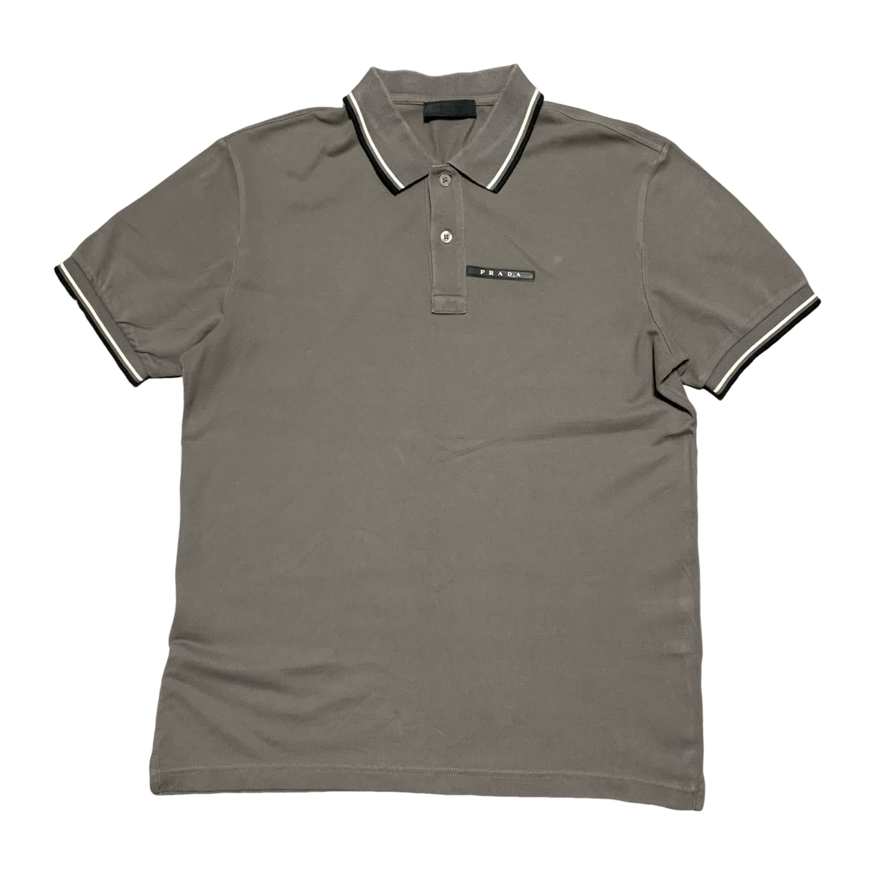Prada Medium Polo Shirt Grey Short Sleeve Tee