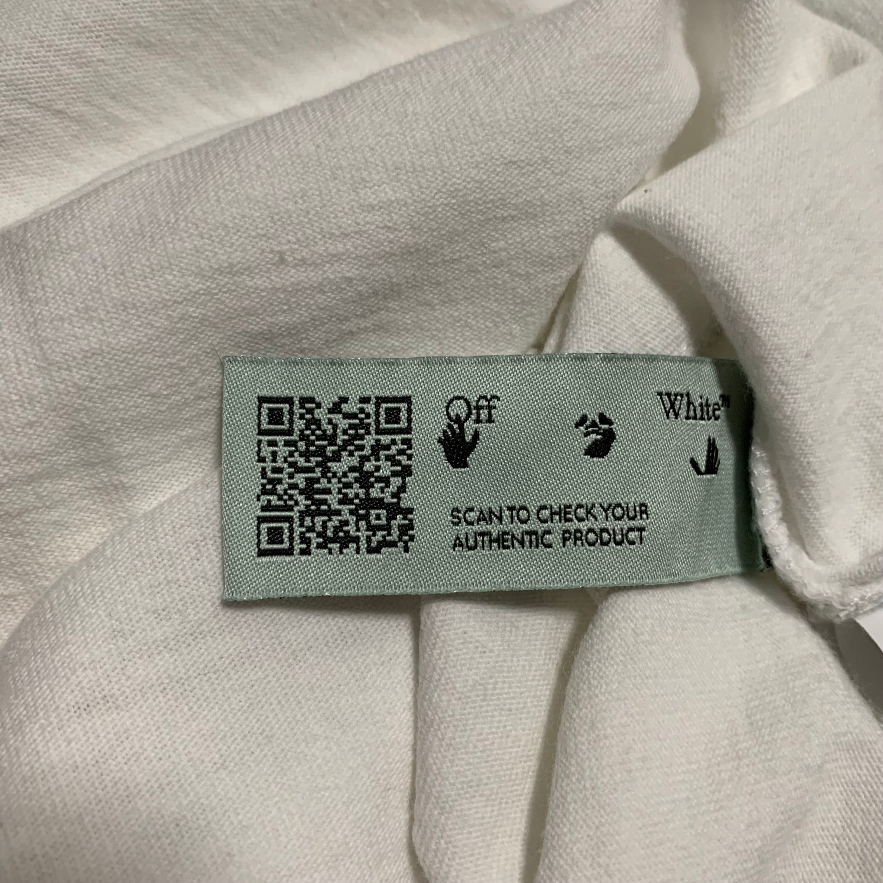 Off White Medium Hand Logo White Tee Virgil Abloh