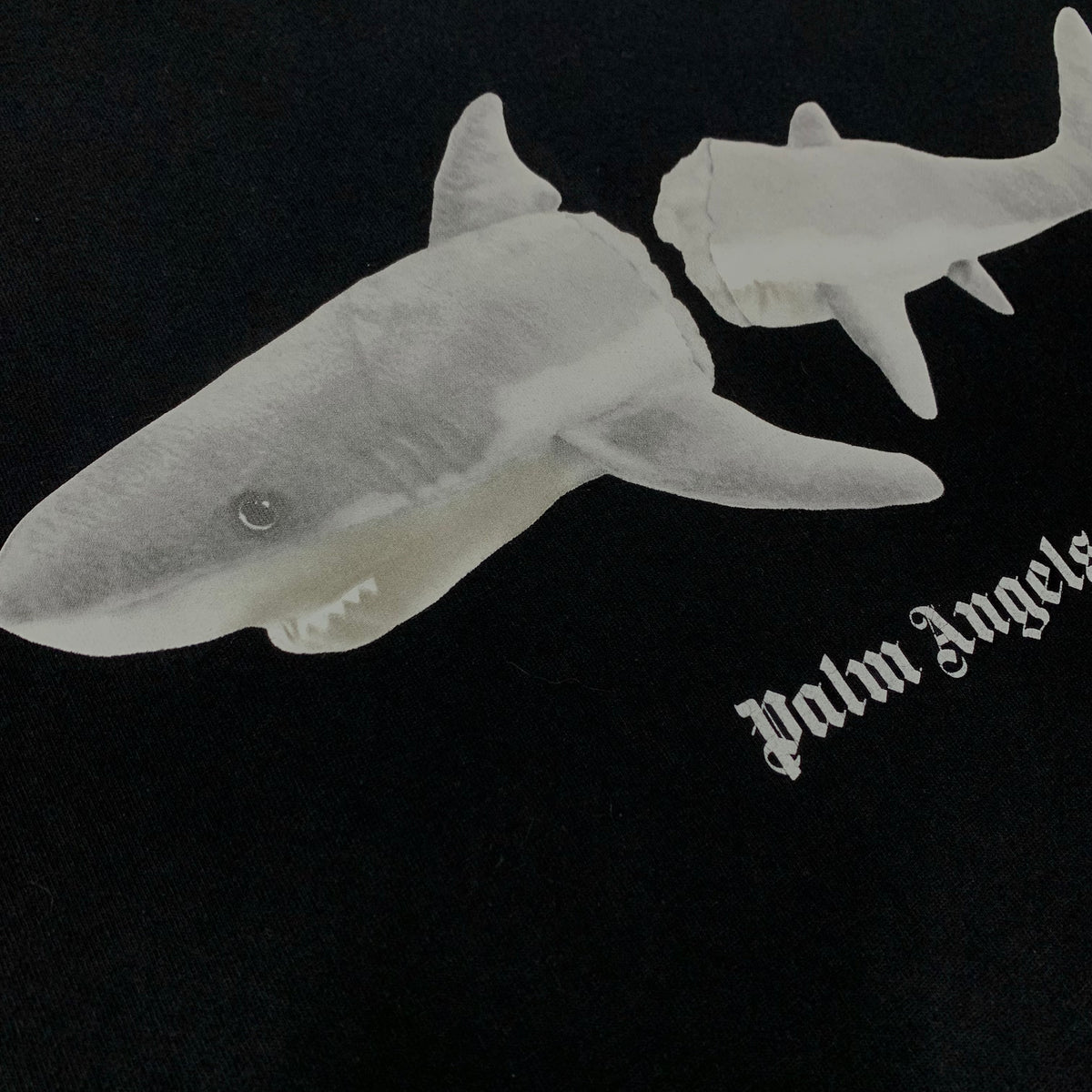 Palm Angels Large Tee Shark Graphic Black T-Shirt