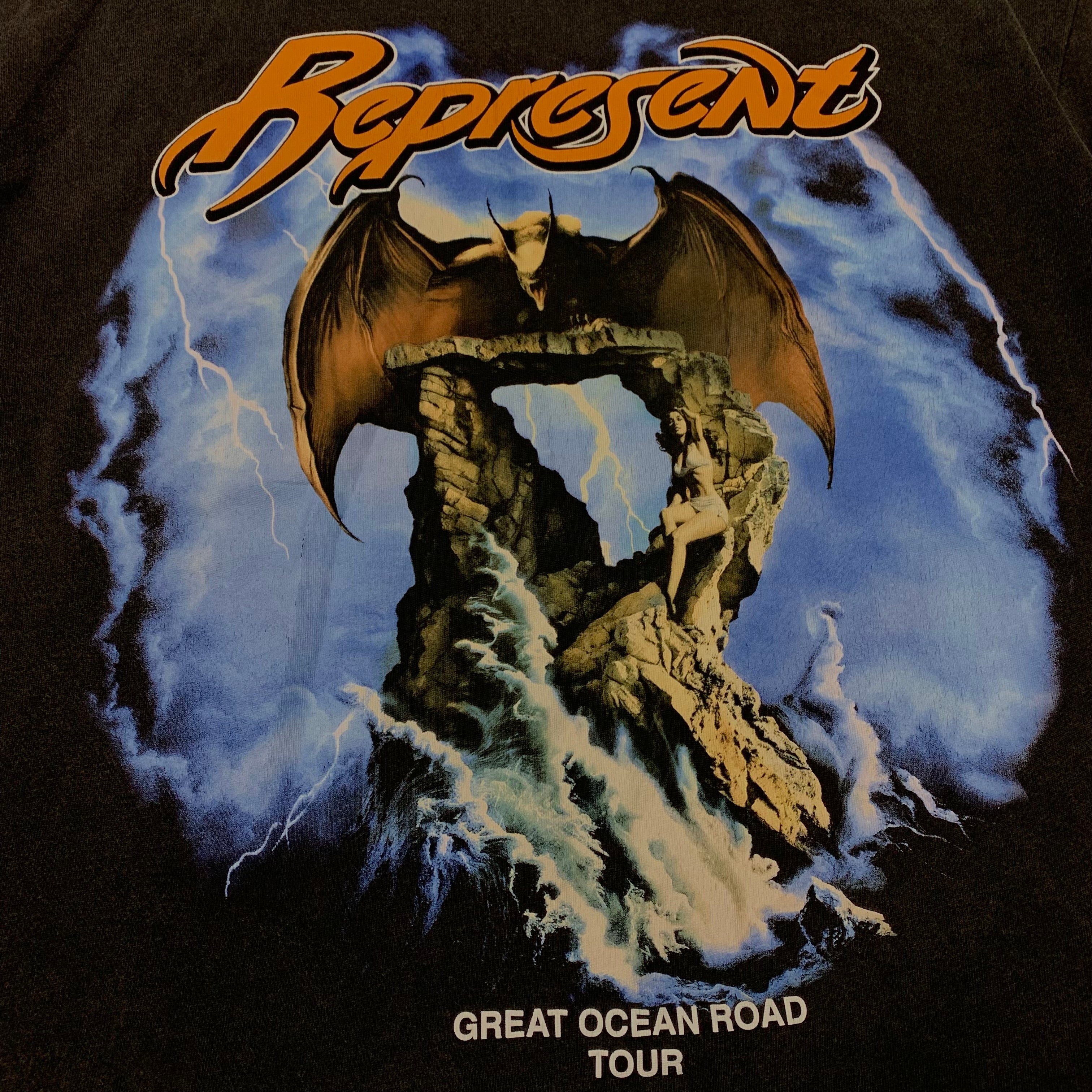 Represent Medium Tee Marias Logo 20th Anniversary Stained Black T-Shirt