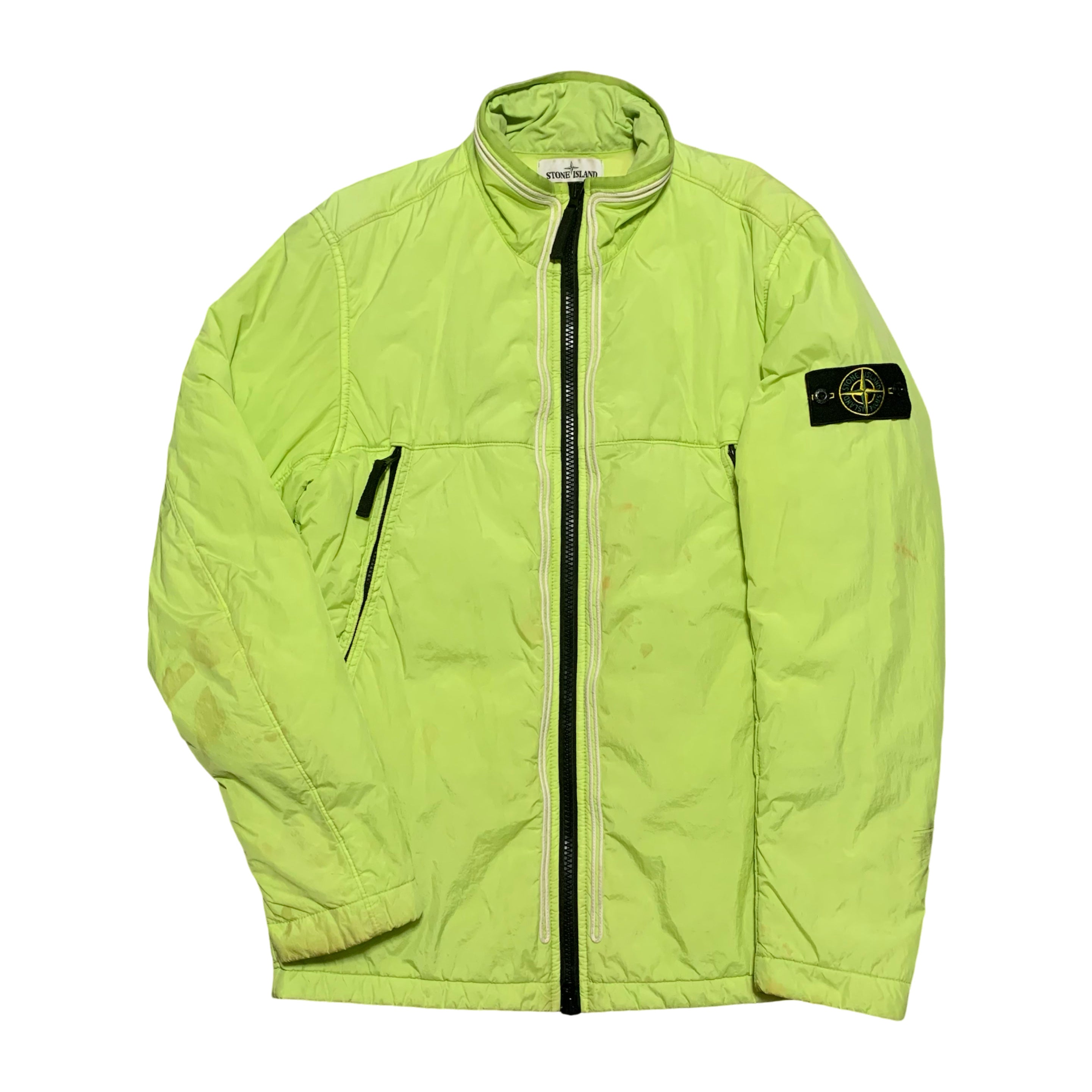 Stone Island Medium Lime Green Garment Dyed Crinkle Reps NY Jacket 2019