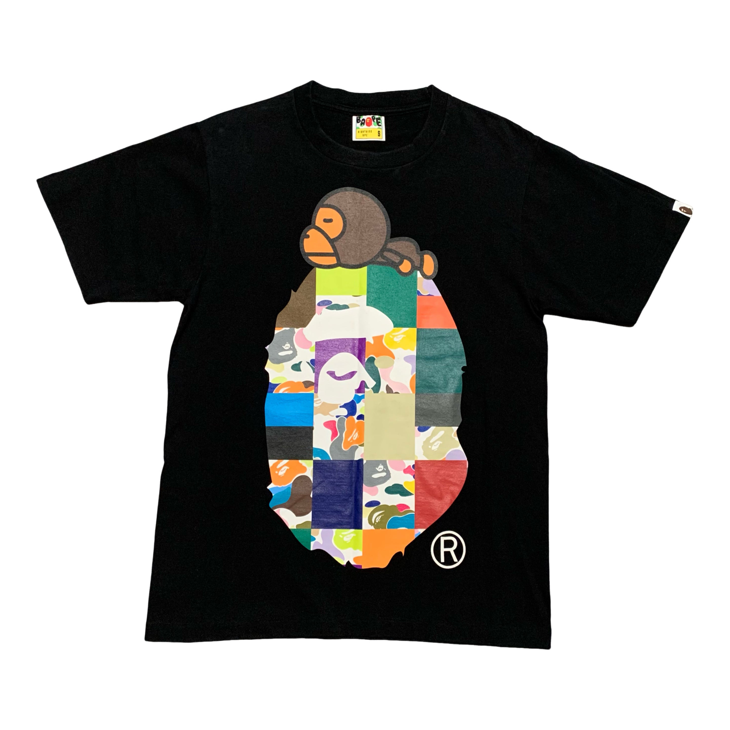 Bape Small Big Ape Head Baby Milo Black Tee