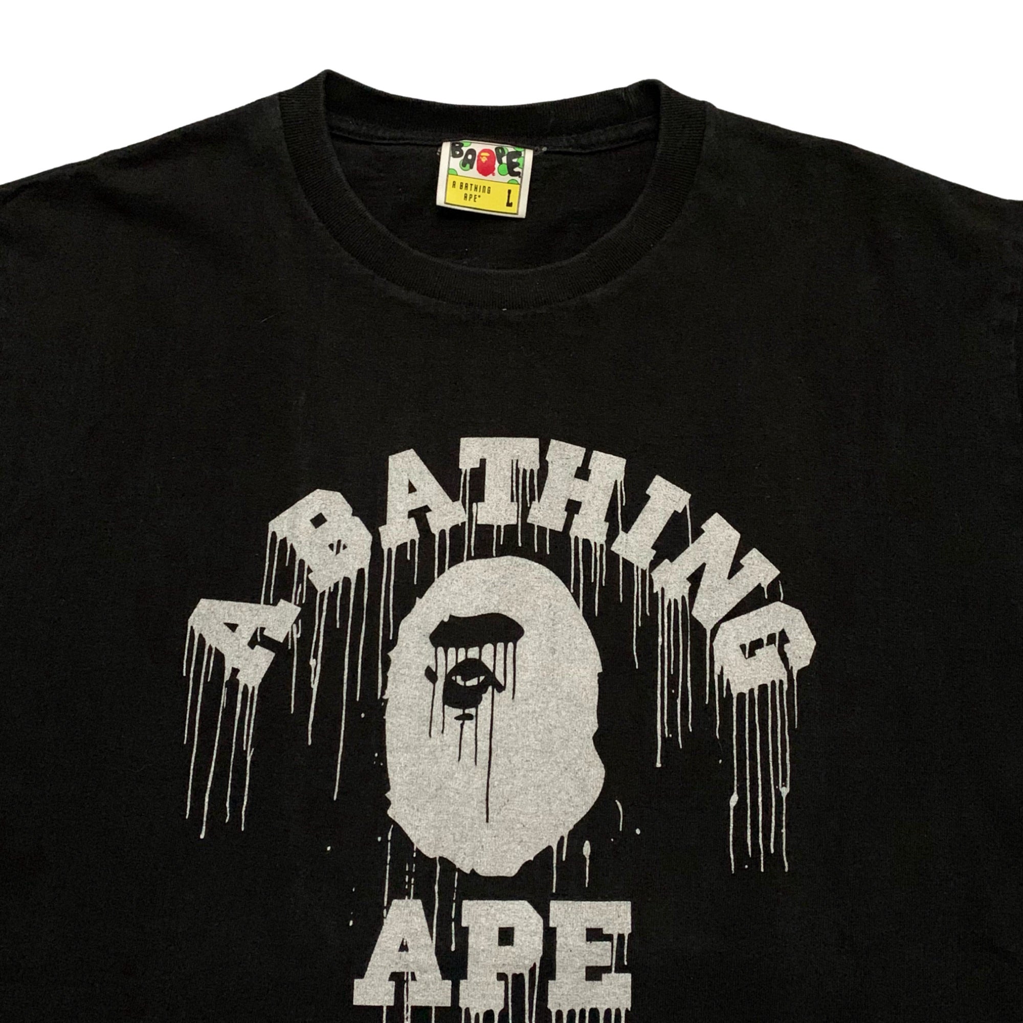 Bape Large Drip College Black Tee A Bathing Ape