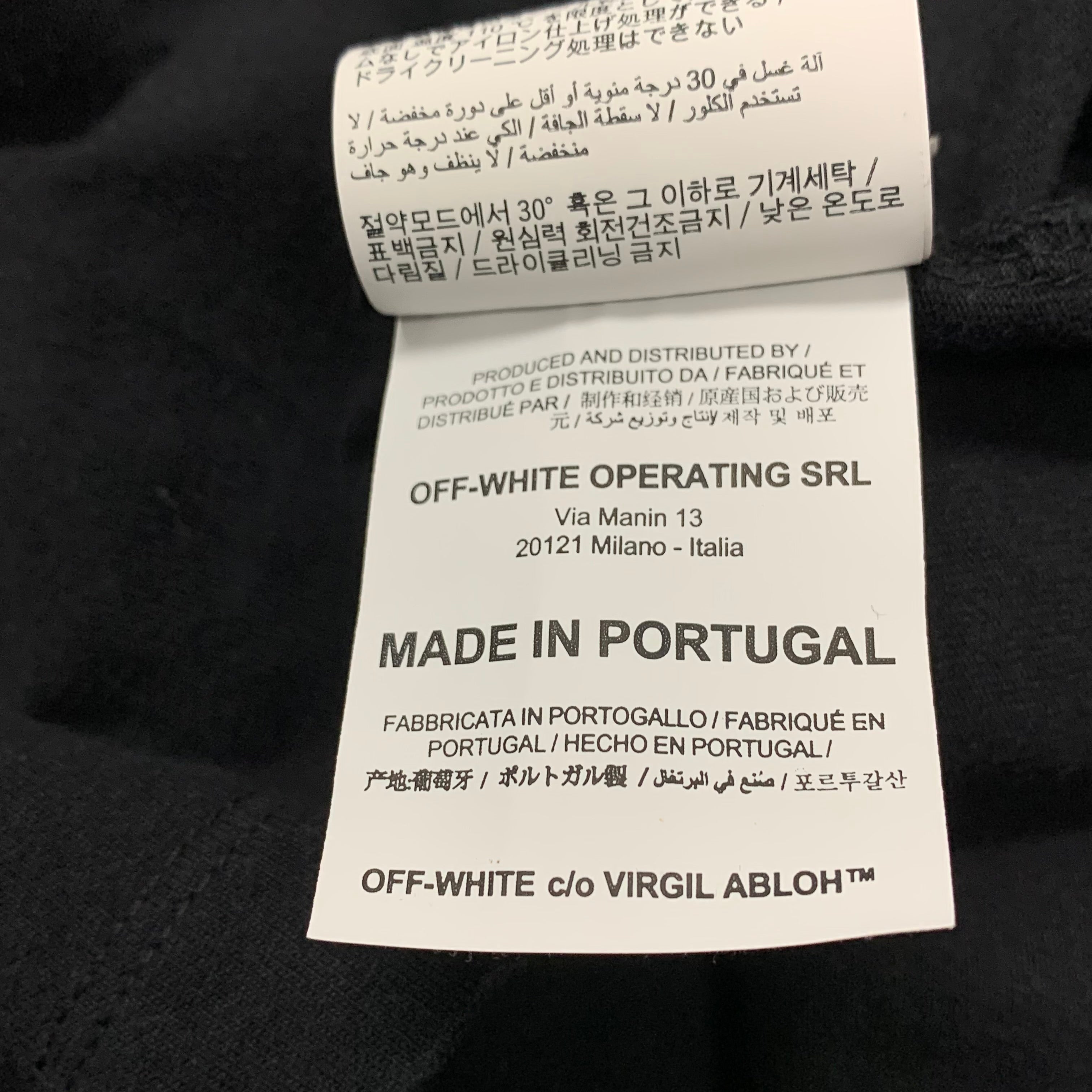 Off White XS Tee Dripping Arrows Black T-Shirt Virgil Abloh