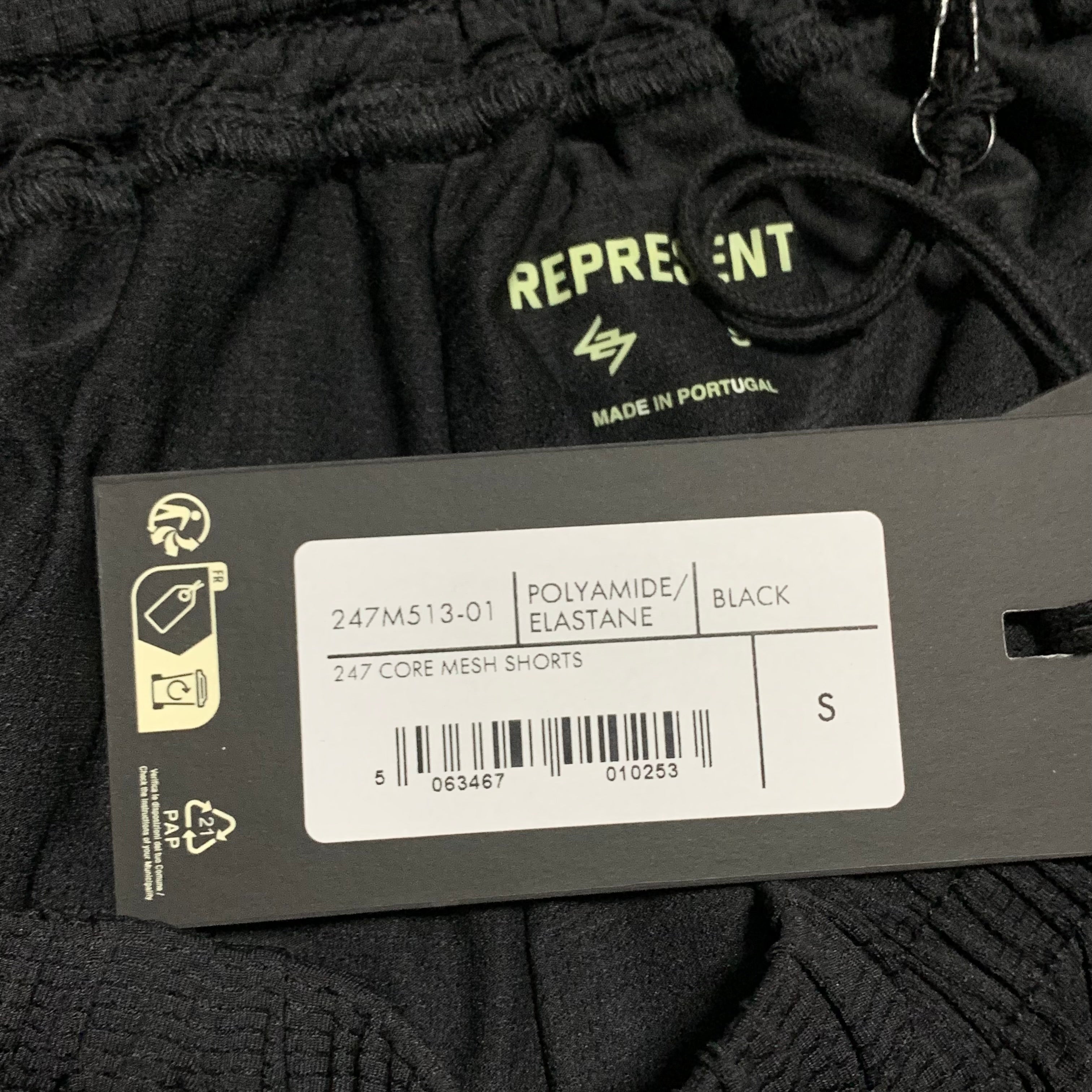 Represent Small Shorts Black Mesh Bottoms