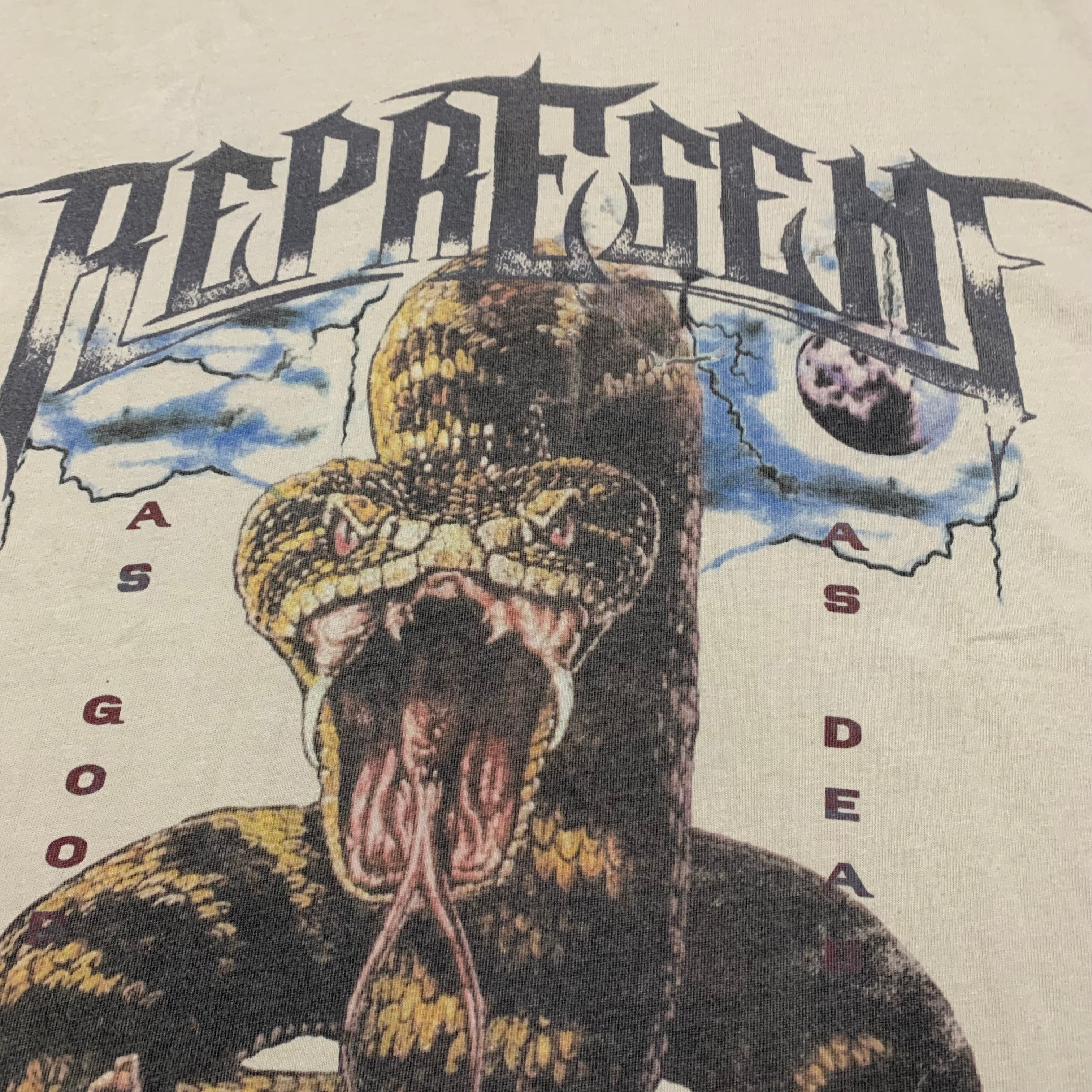 Represent XS As Good As Dead Vintage White Tee