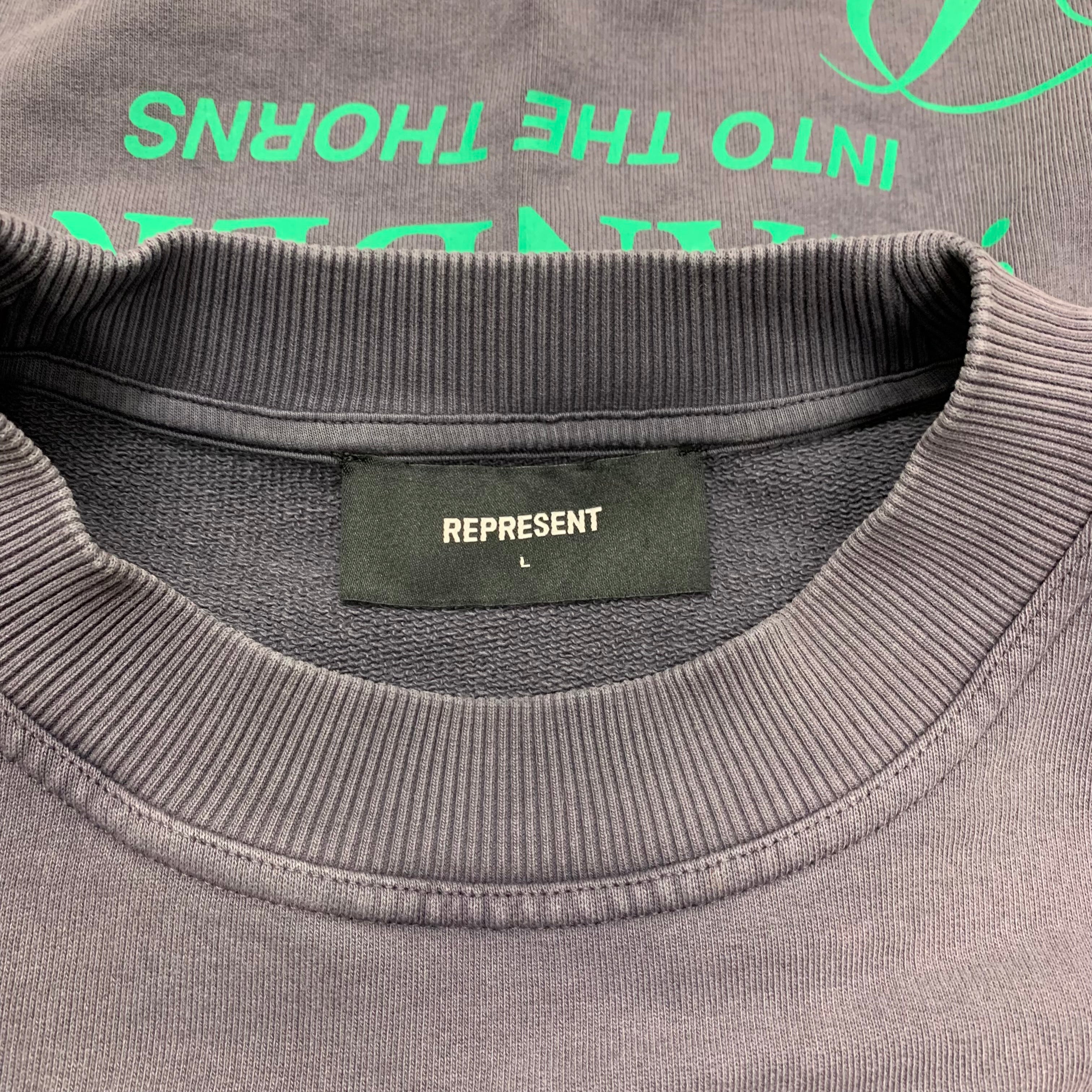Represent Large Sweatshirt Fall From Olympus Storm Grey Sweatshirt Crewneck