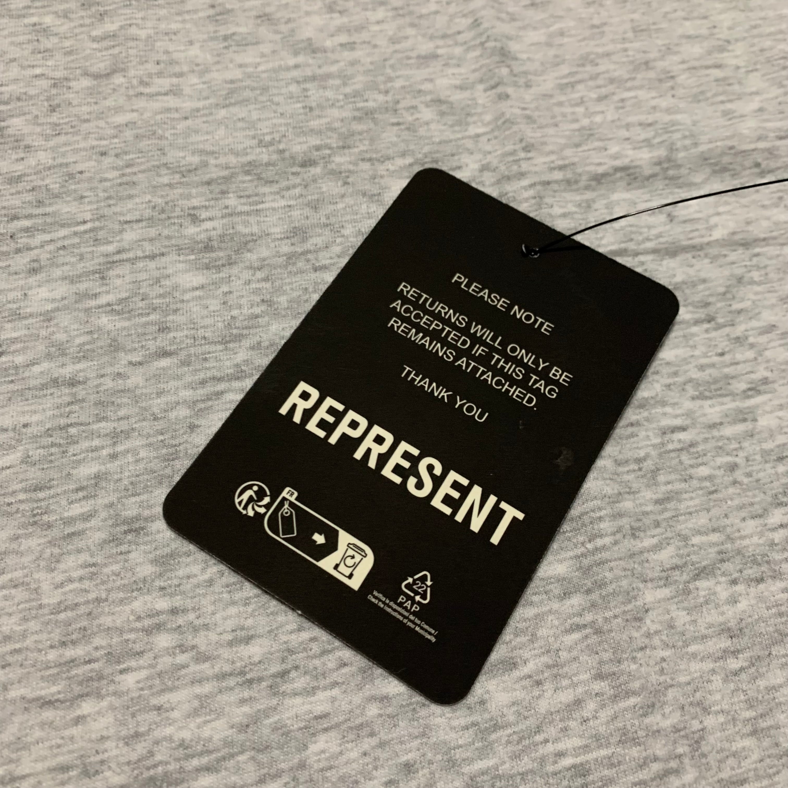 Represent Small Initial Marl Ice Grey Tee Regular Fit