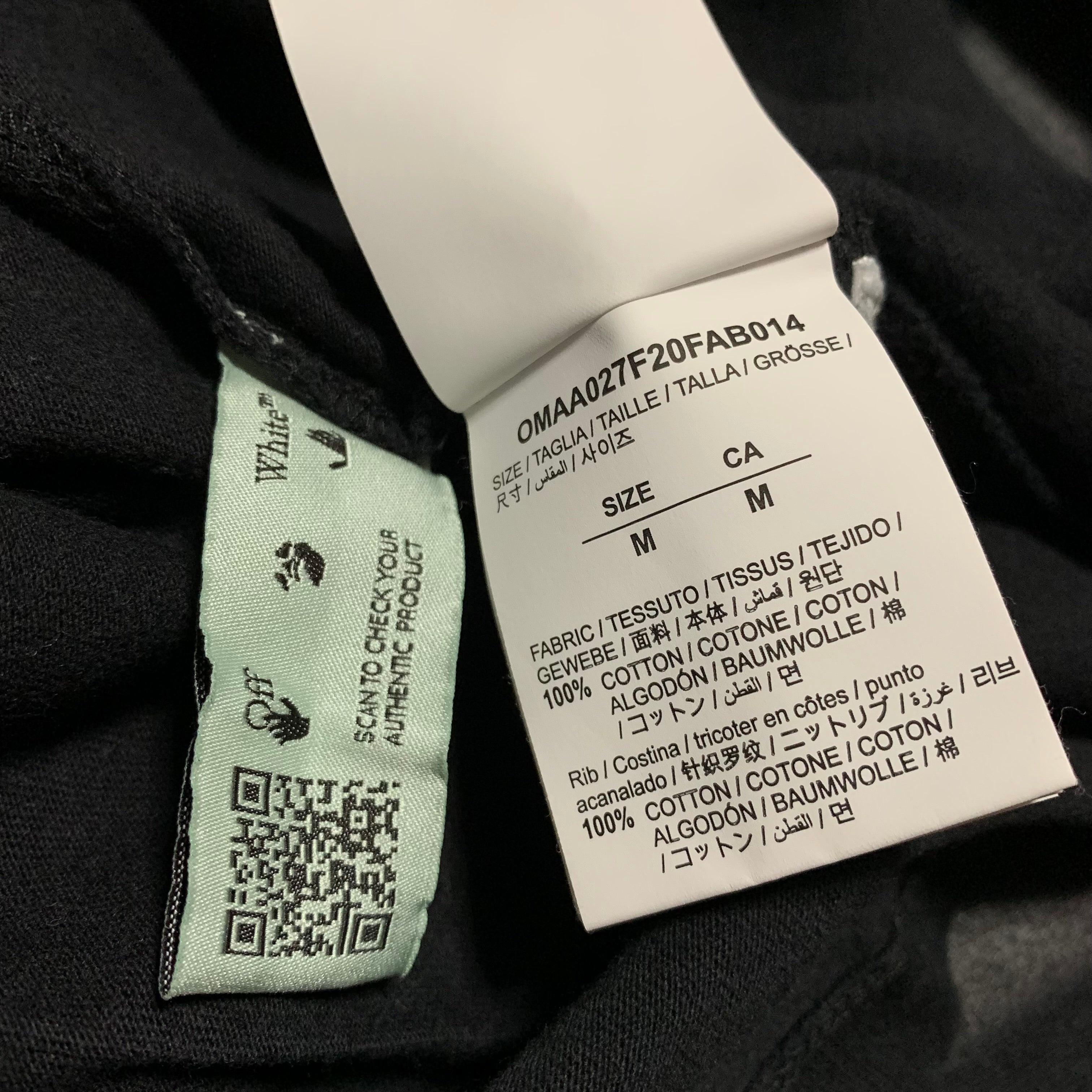 Off White Medium Mona Lisa Blurred Arrows Black Tee Virgil Abloh
