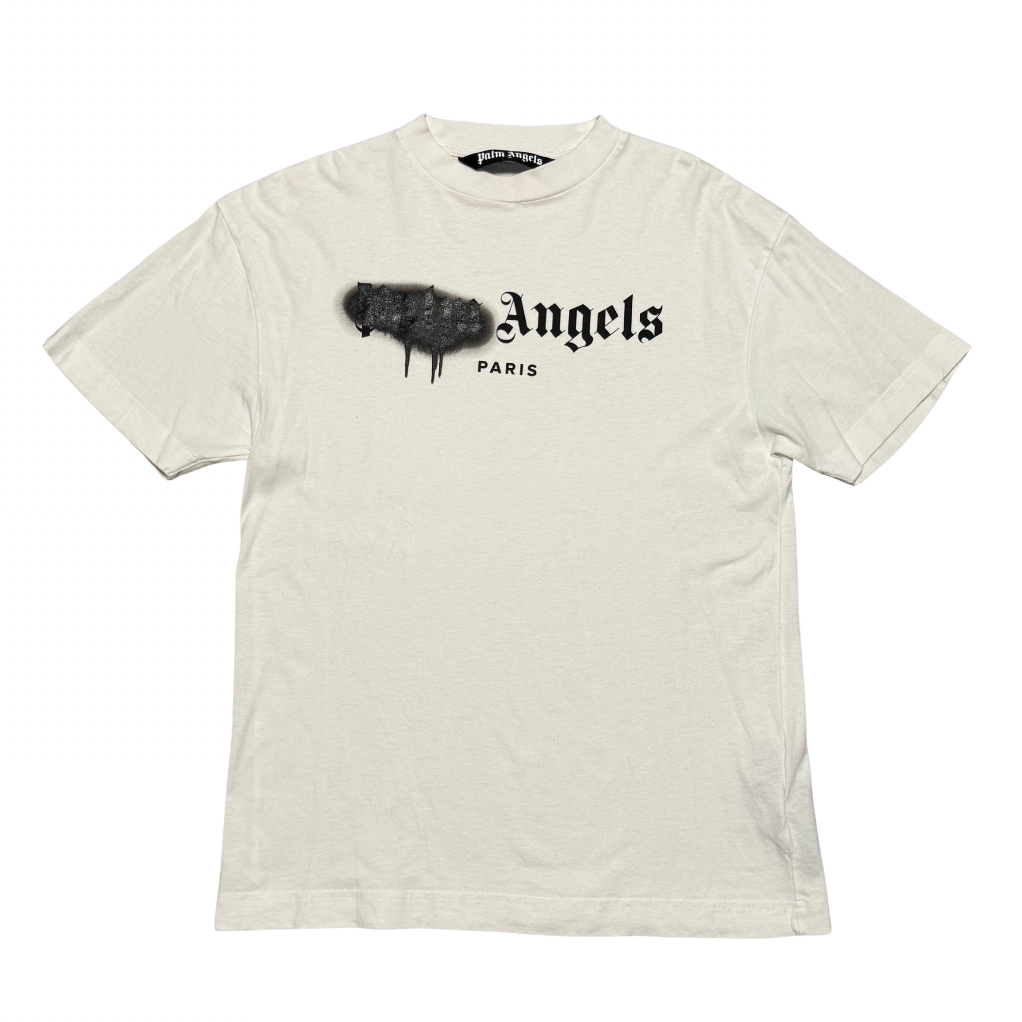 Palm Angels Small Paris Sprayed White Tee