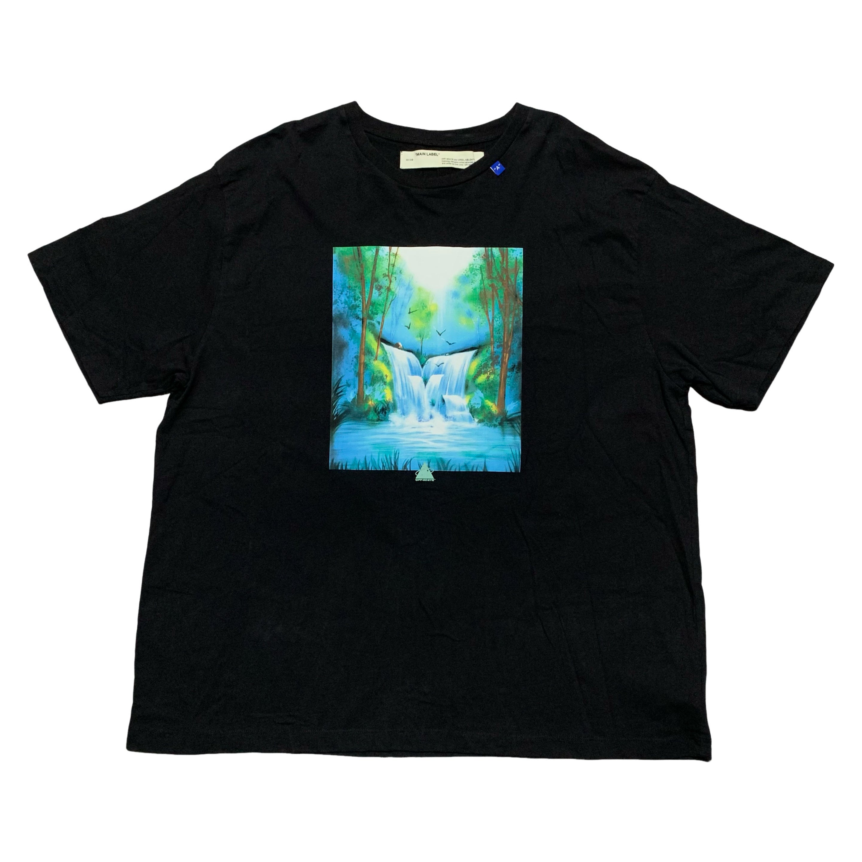 Off White XL Waterfall Arrows Black Tee Virgil Abloh