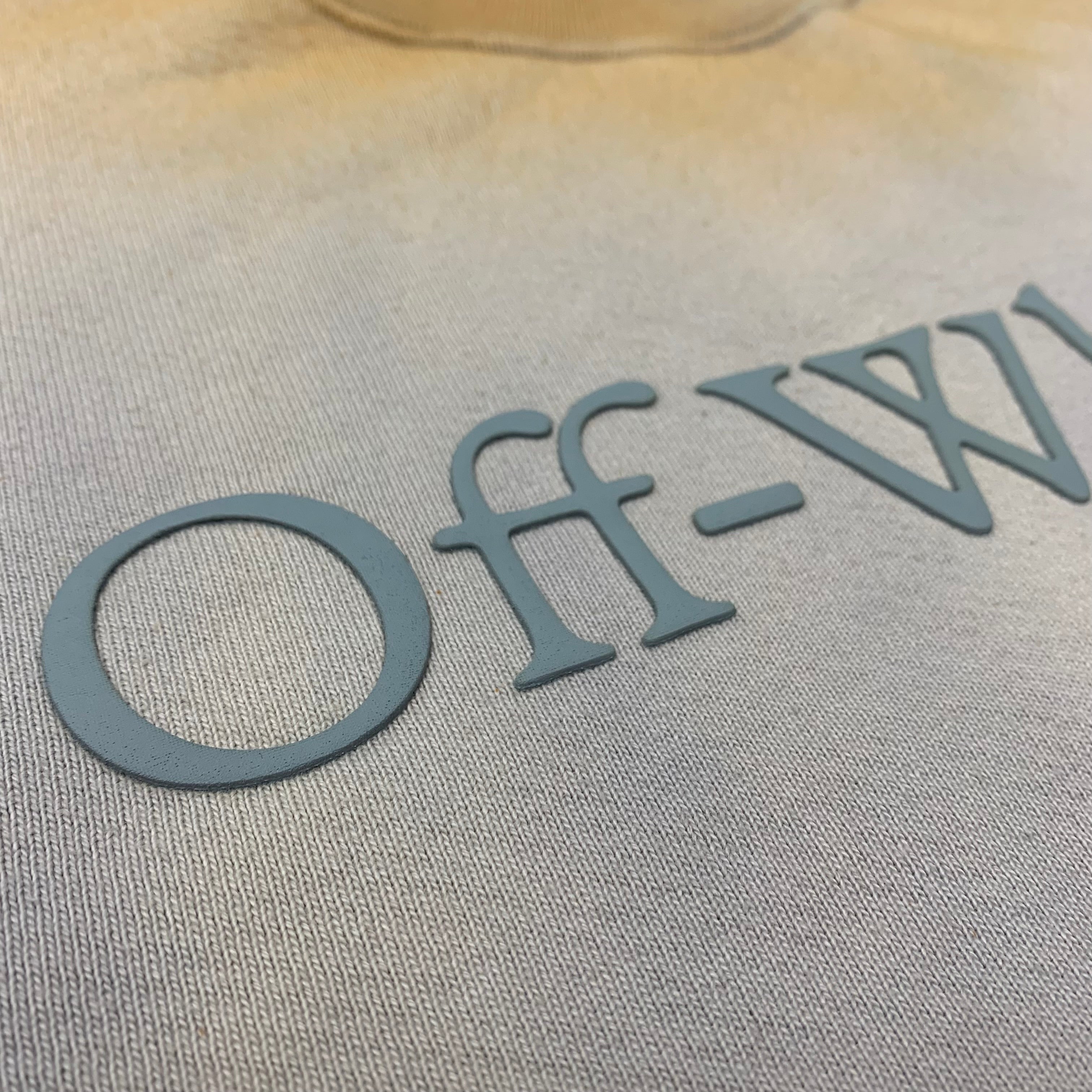 Off White XS Sweatshirt Tie Dye Light Blue Beige Crewneck Virgil Abloh Unisex