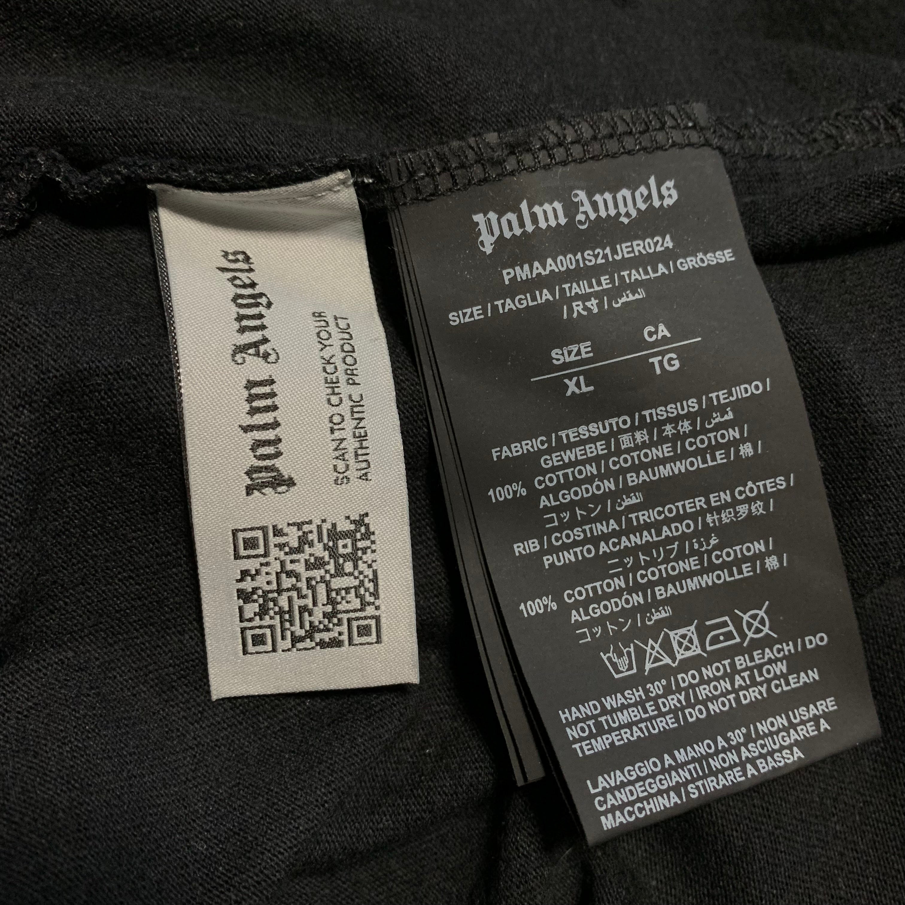 Palm Angels XL Los Angels Sprayed Black Tee