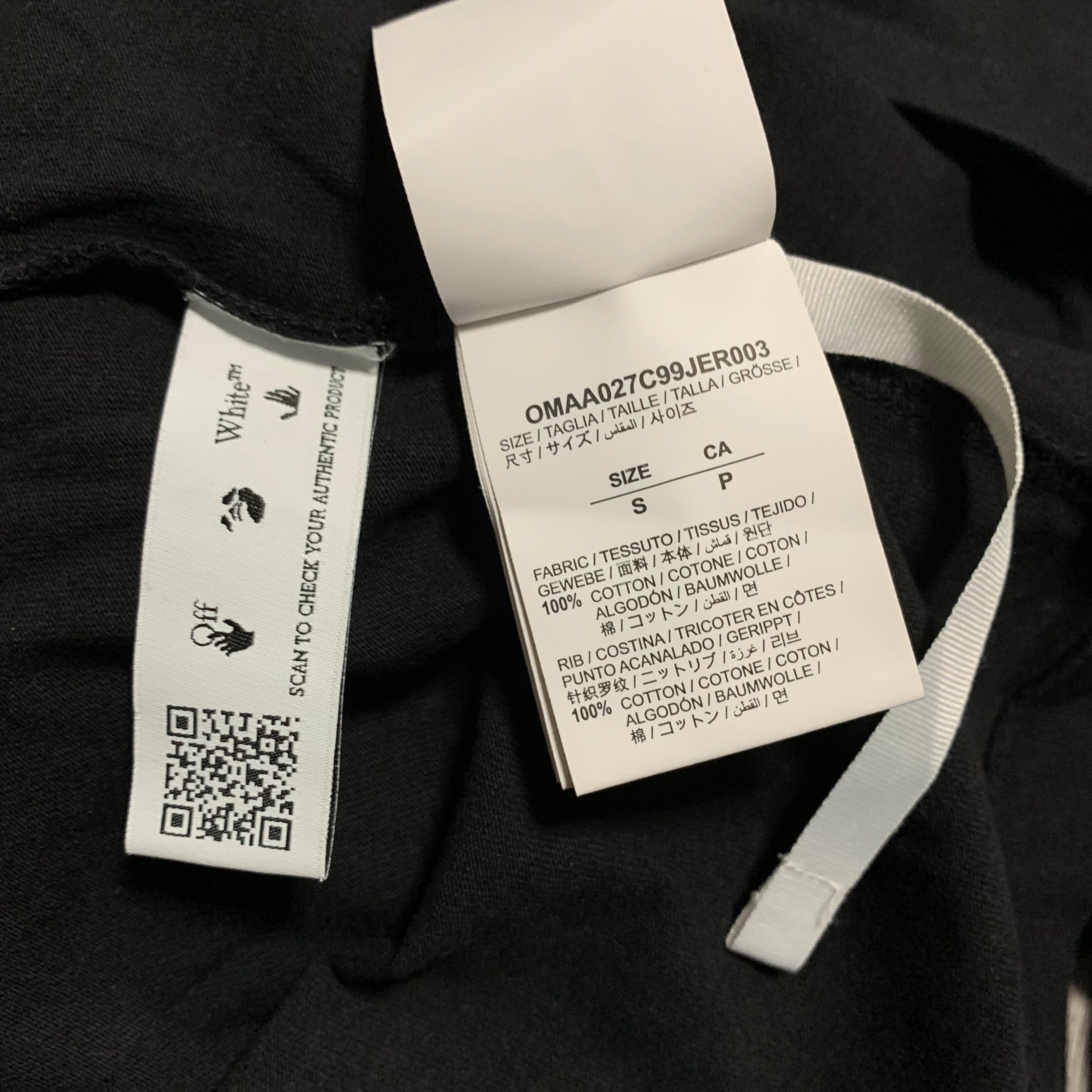 Off White Small Caravaggio Arrows Black Tee Virgil Abloh