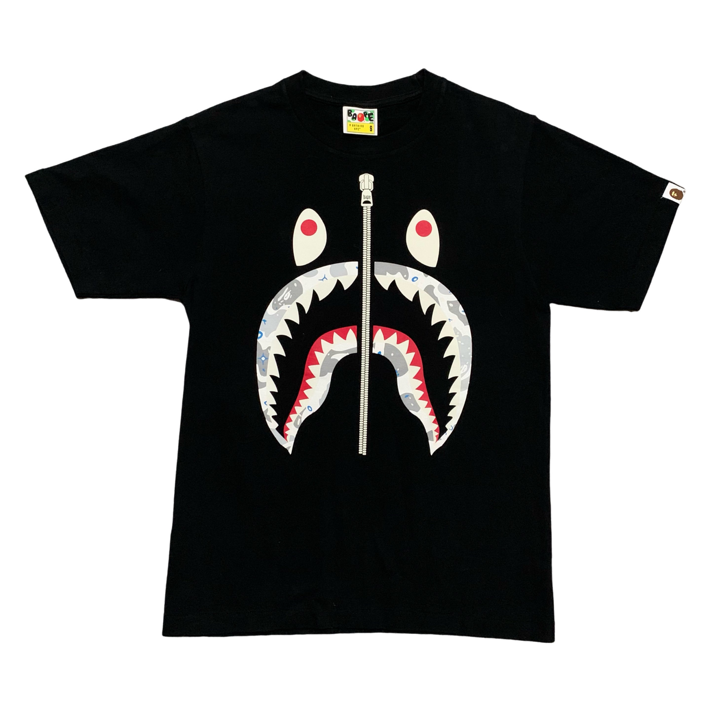 Bape Small Shark Space Camo Black Tee A Bathing Ape