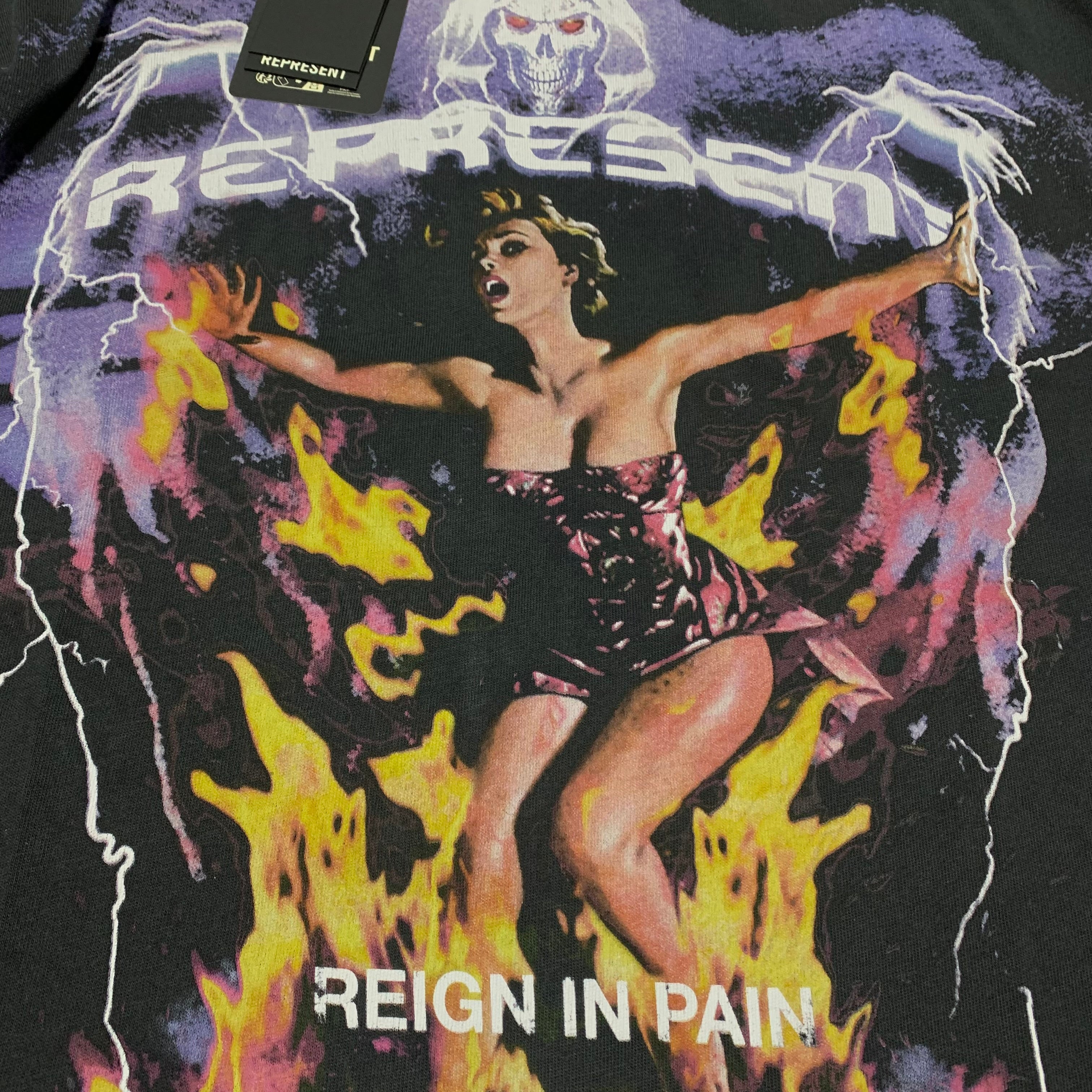 Represent Medium Spirit Reaper Vintage Black Tee