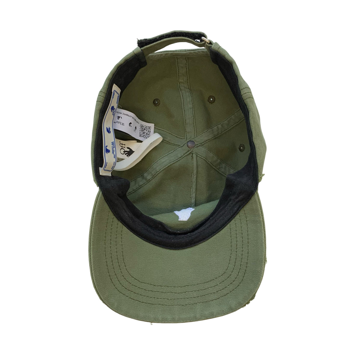 Off White Cap Hand Off Baseball Cap Hedge Green Distressed Hat Virgil Abloh