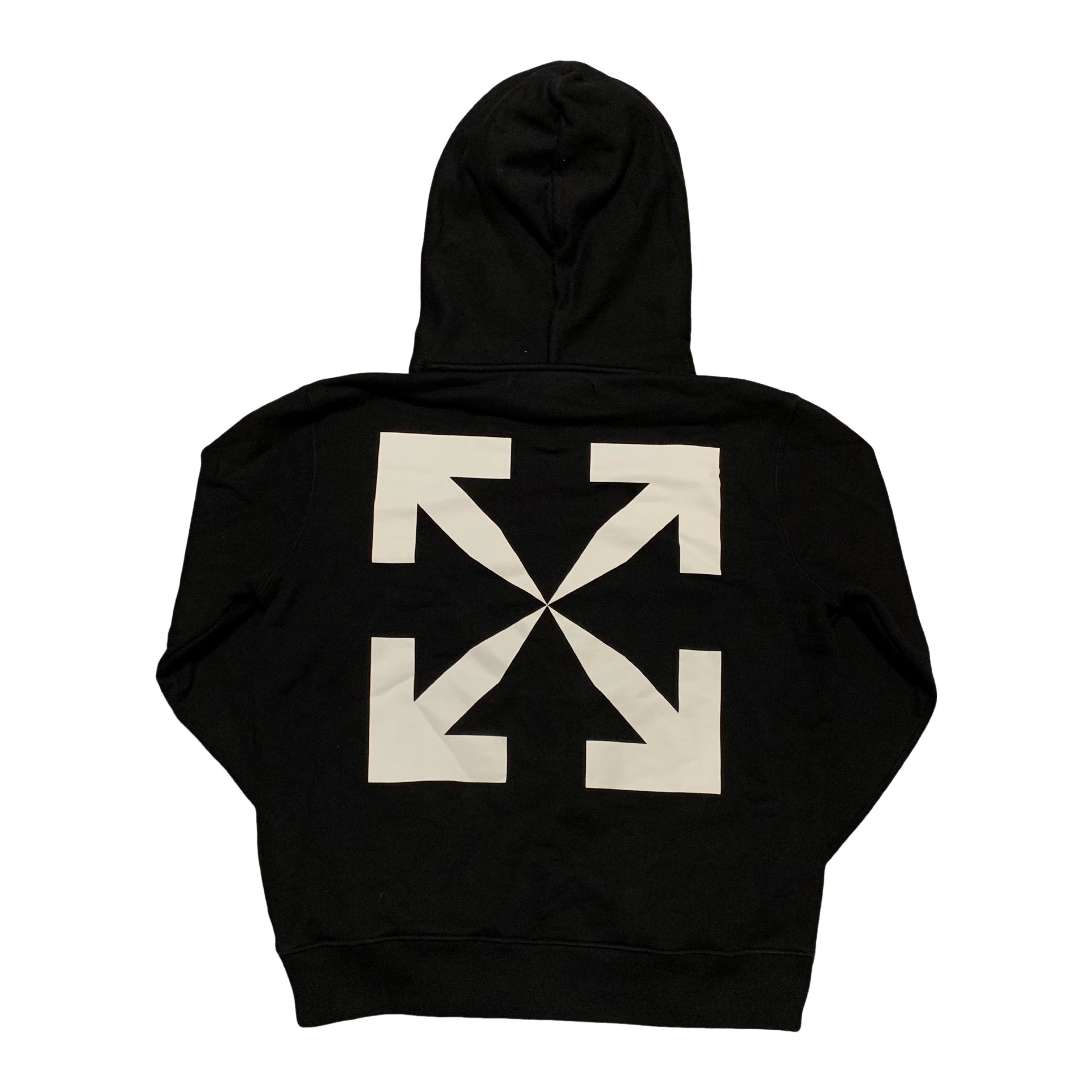 Off White Medium Pascal Arrows Black Hoodie Virgil Abloh Skeleton
