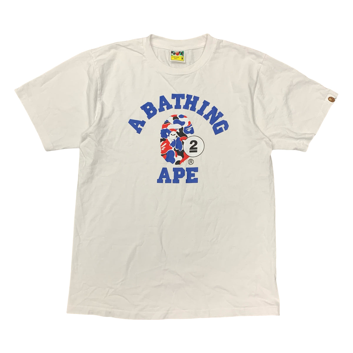 Bape Medium Tee College London Camo 2nd Anniversary White T-Shirt A Bathing Ape