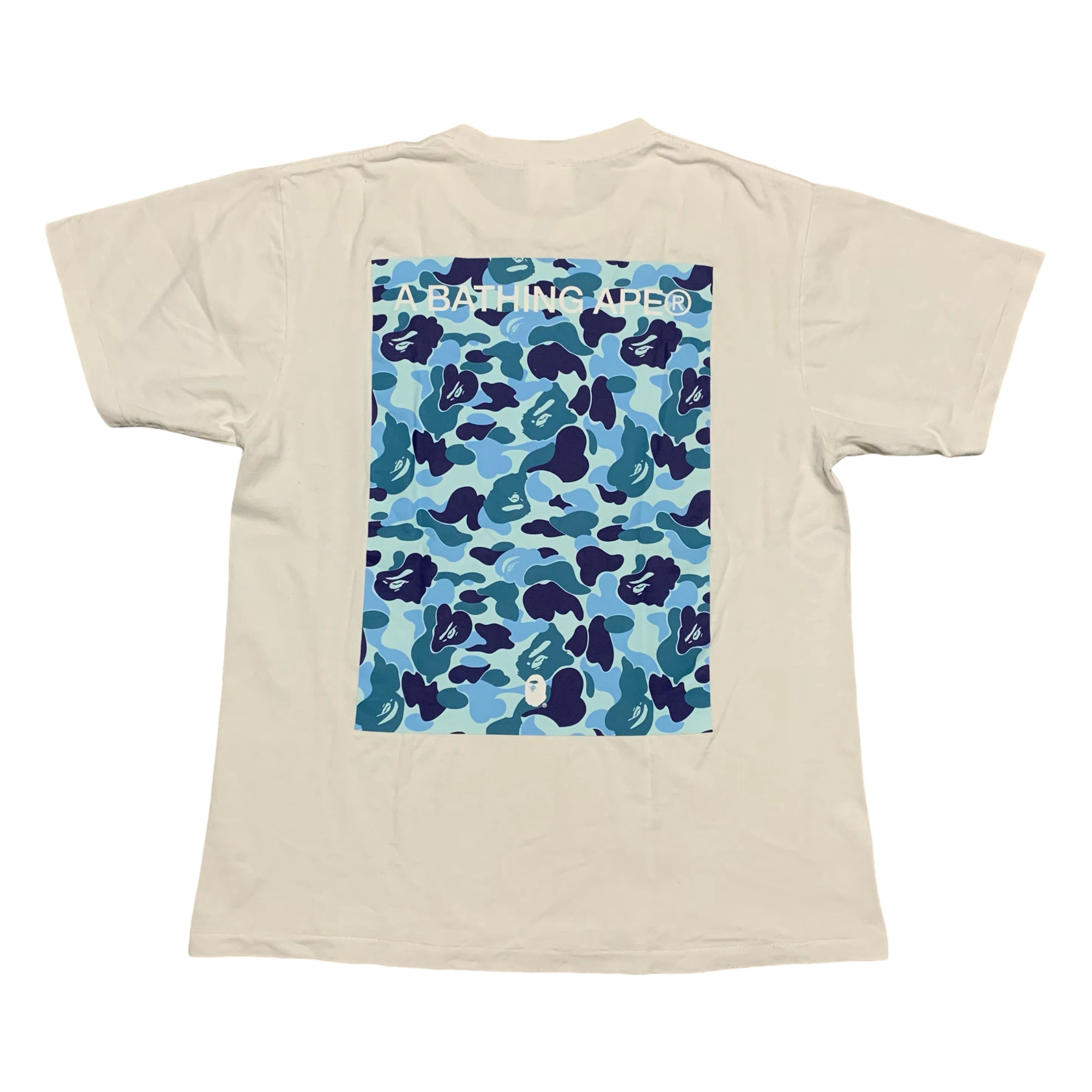 Bape Medium Blue ABC Camo White Tee A Bathing Ape