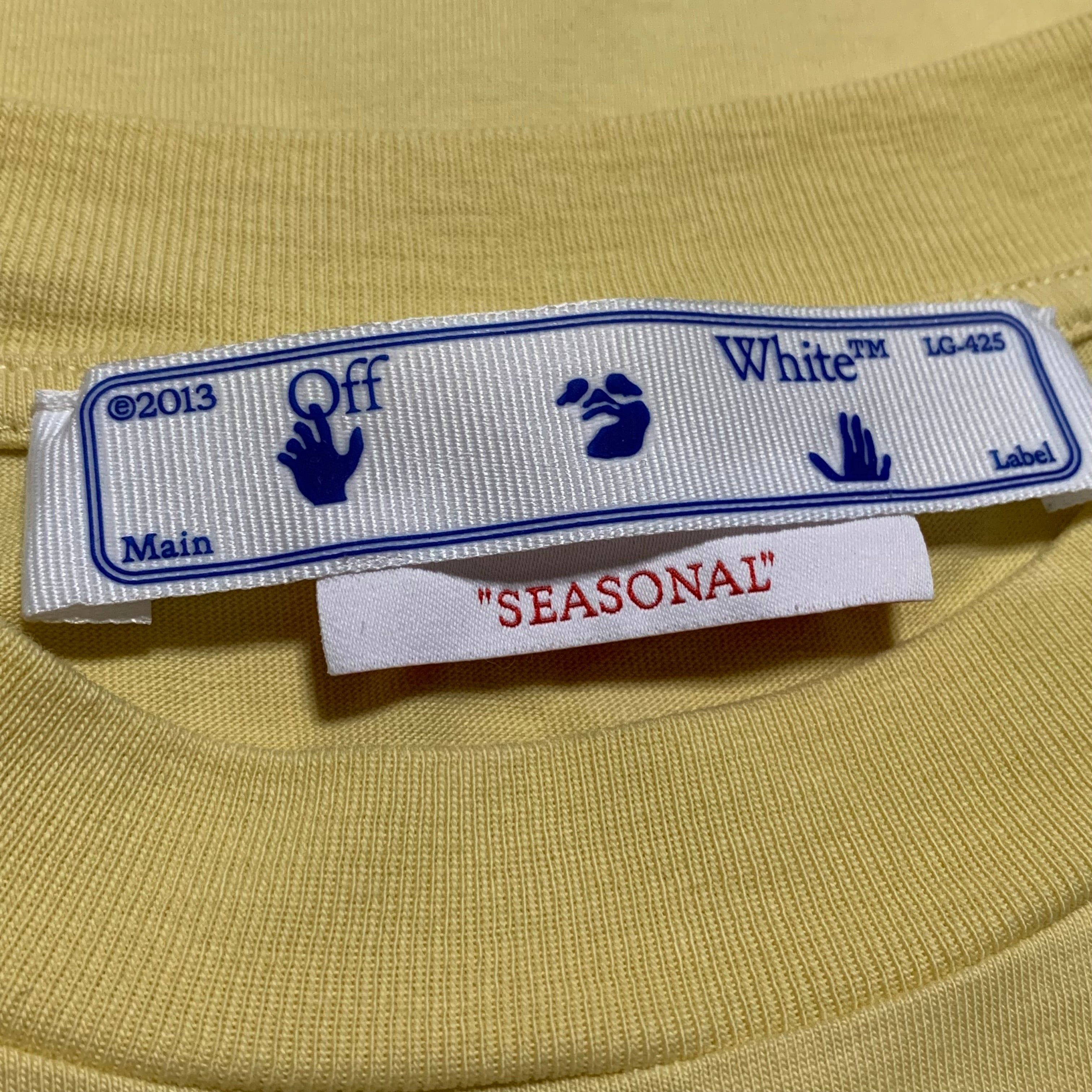 Off White Small Sprayed Off Yellow Tee Virgil Abloh