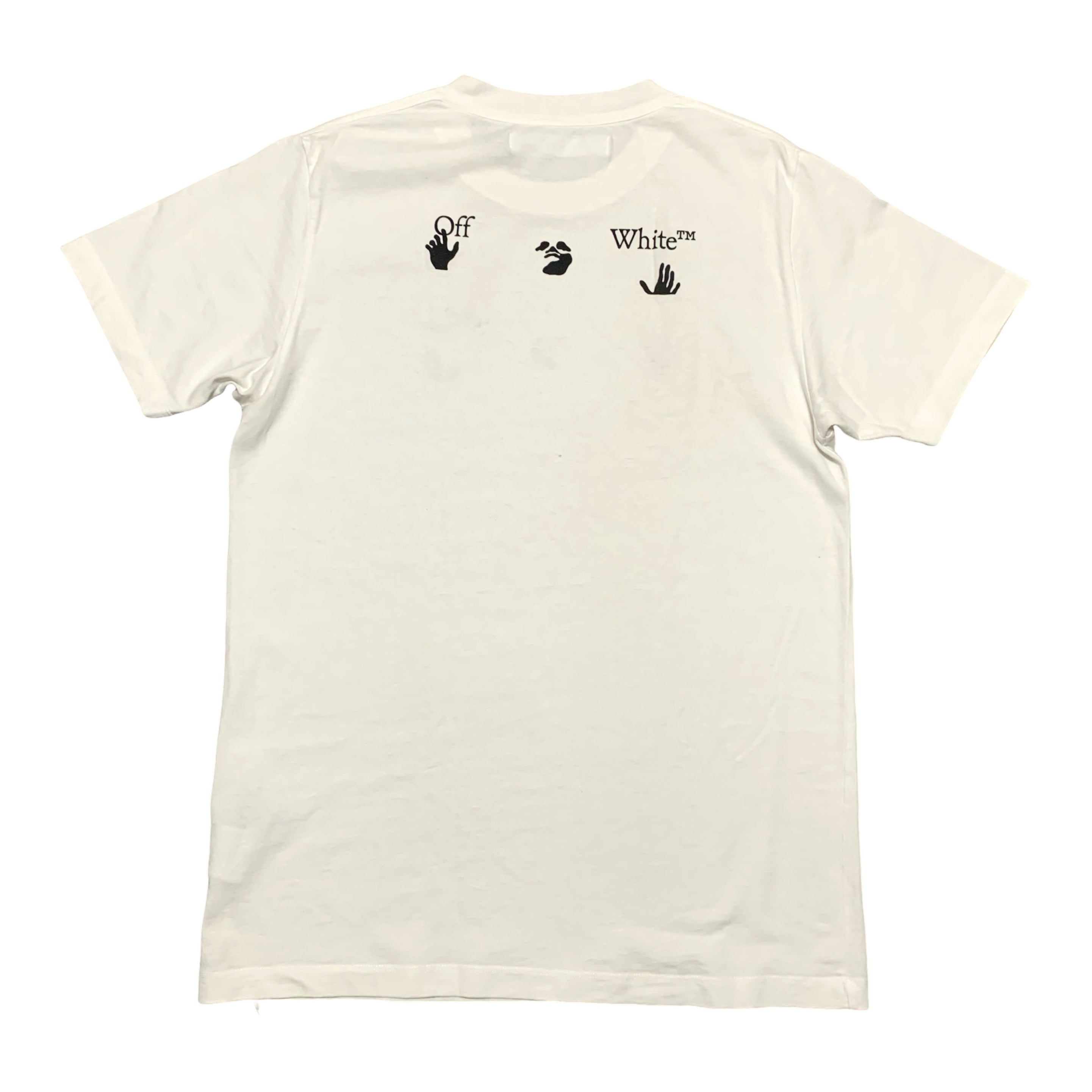 Off White Medium Hand Logo White Tee Virgil Abloh