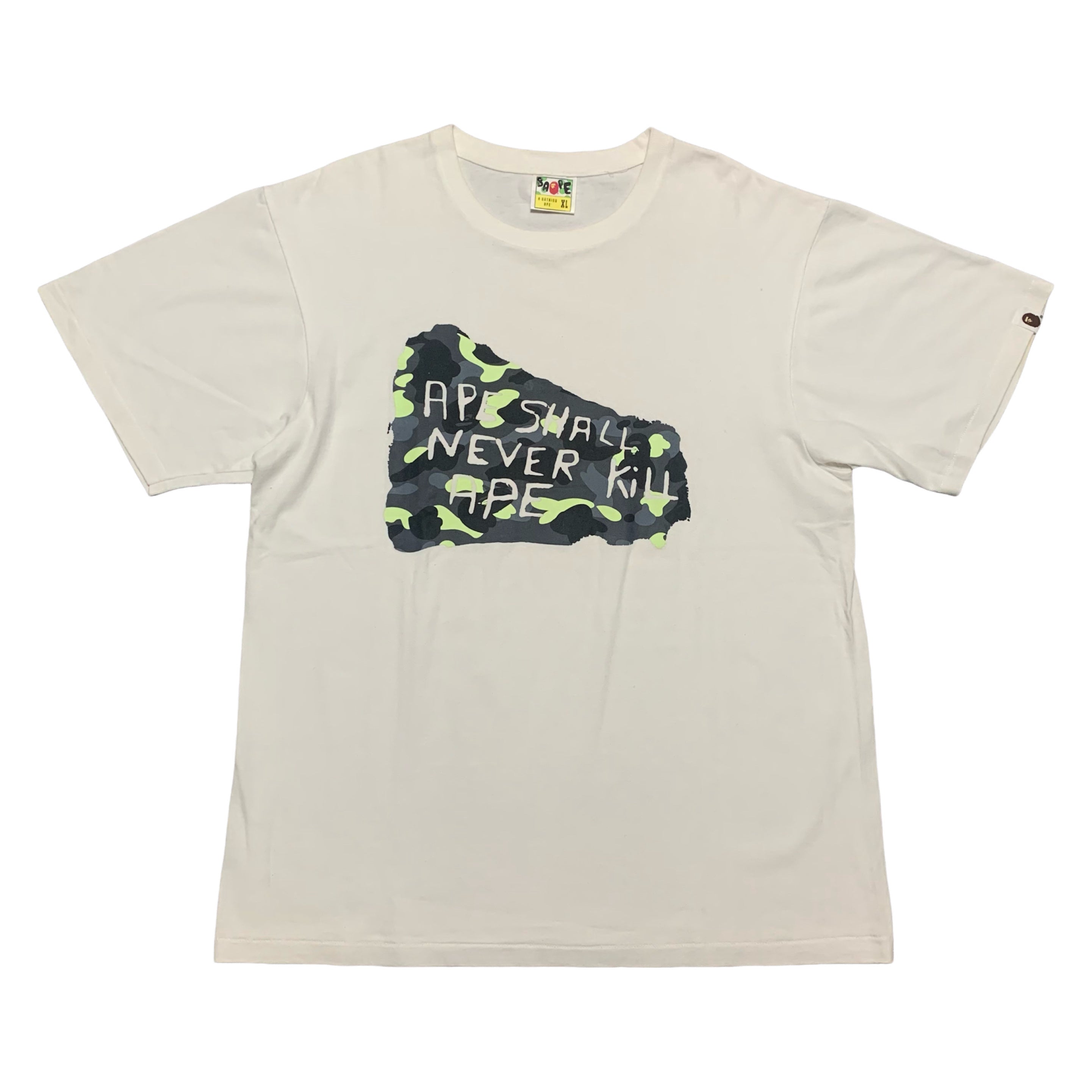 Bape XL White Tee A Bathing Ape 'Ape Shall Never Kill'