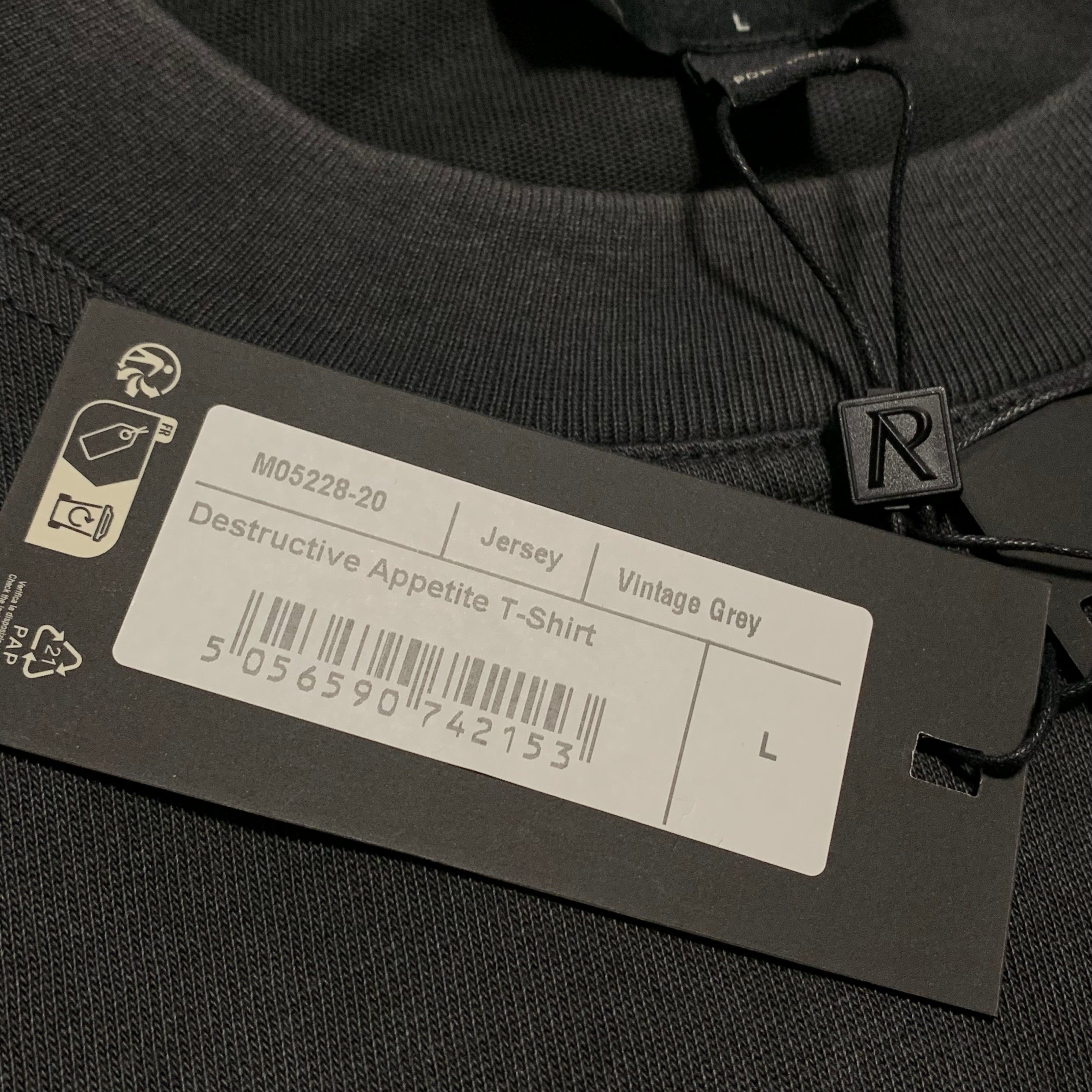 Represent Large Destructive Appetite Vintage Grey Tee