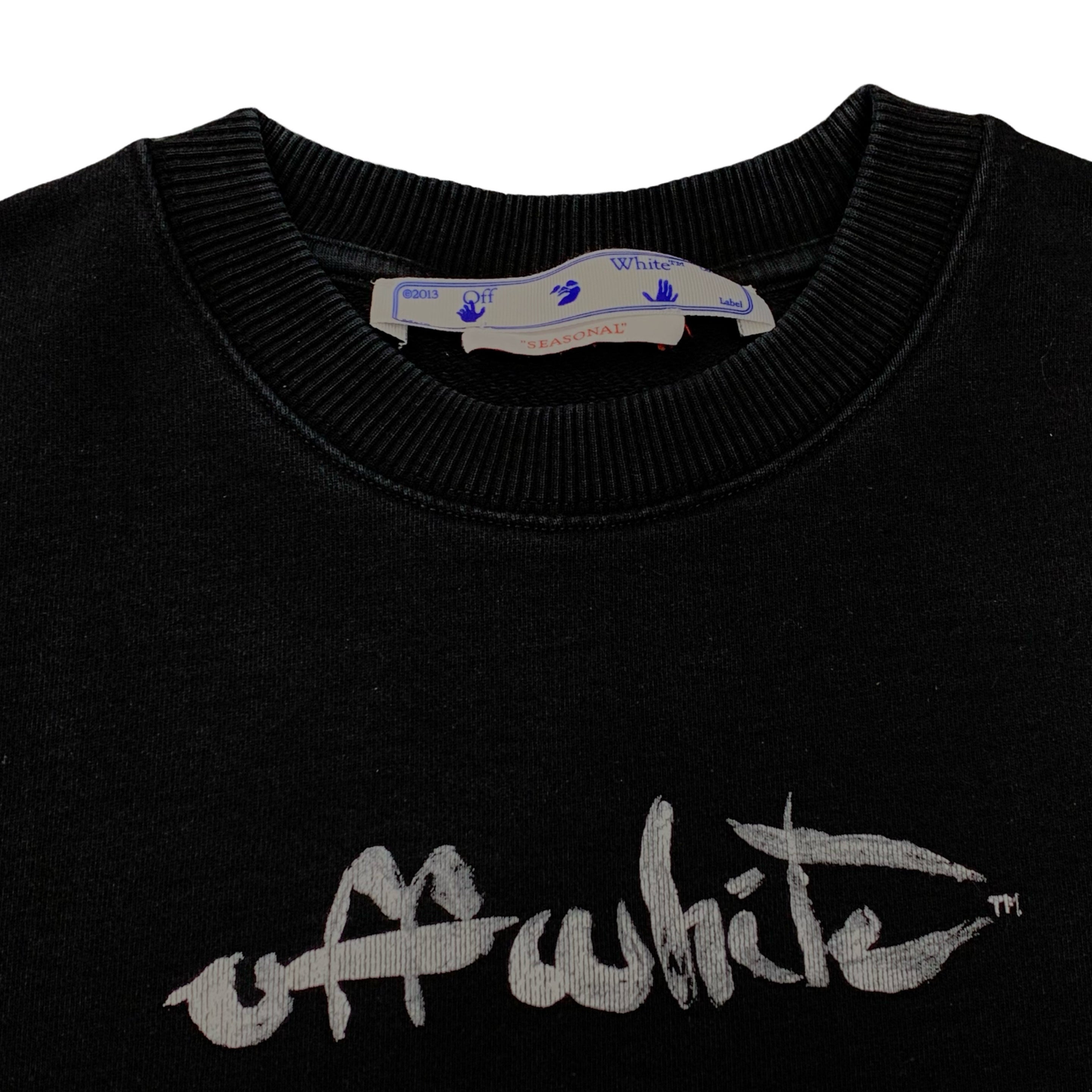 Off White Small Sweatshirt Paint Arrows Black Crewneck Virgil Abloh
