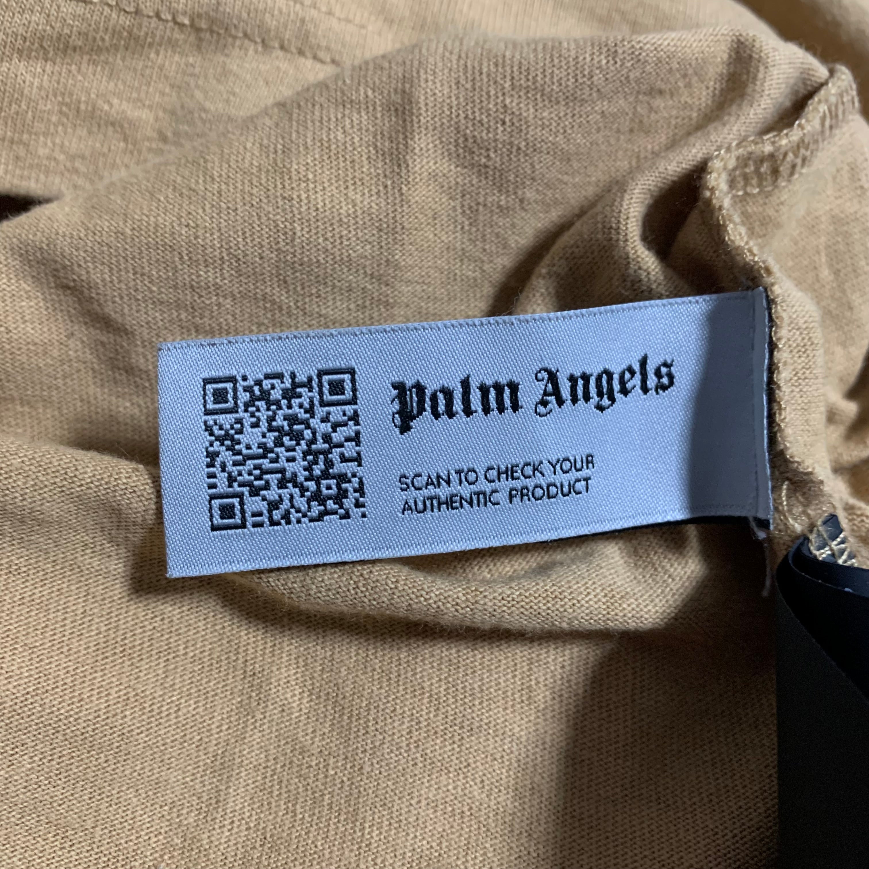 Palm Angels Large Classic Logo Mustard Tan Tee