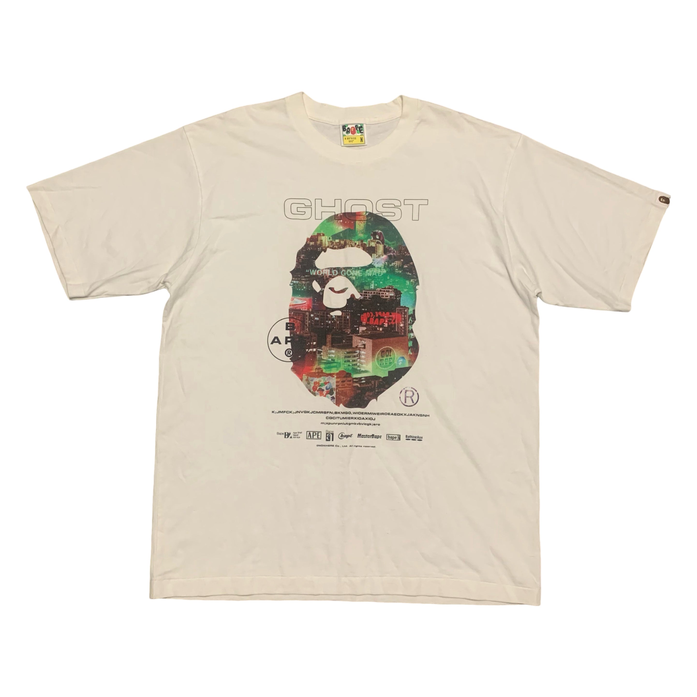 Bape Medium Ghost Ape Head White Tee Relaxed Fit