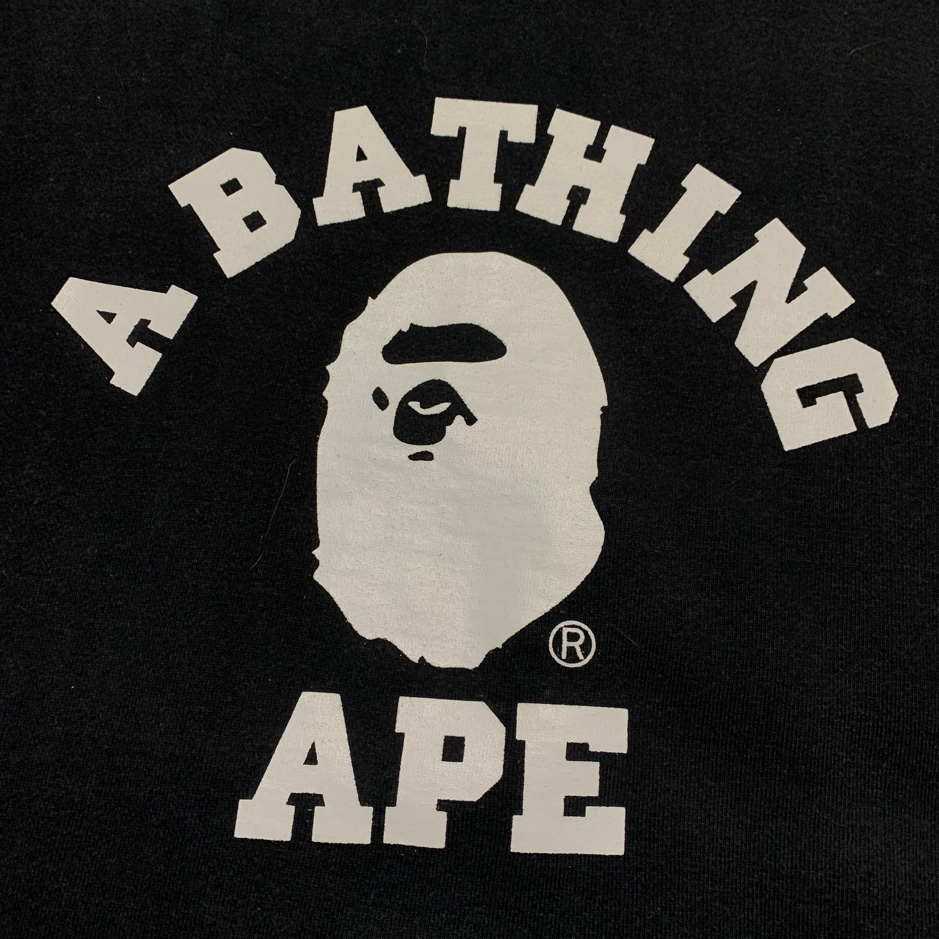 Bape Large College Black Crewneck Sweatshirt A Bathing Ape