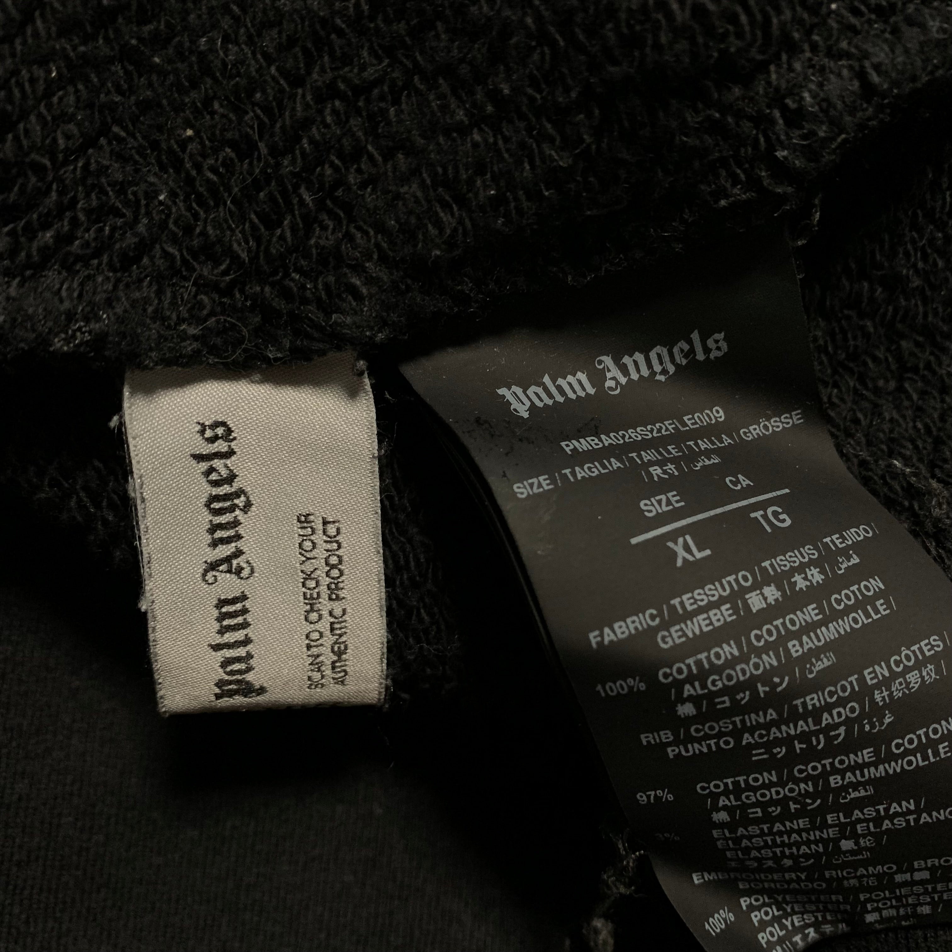 Palm Angels XL Sunset Logo Embroidered Black Sweatshirt Crewneck