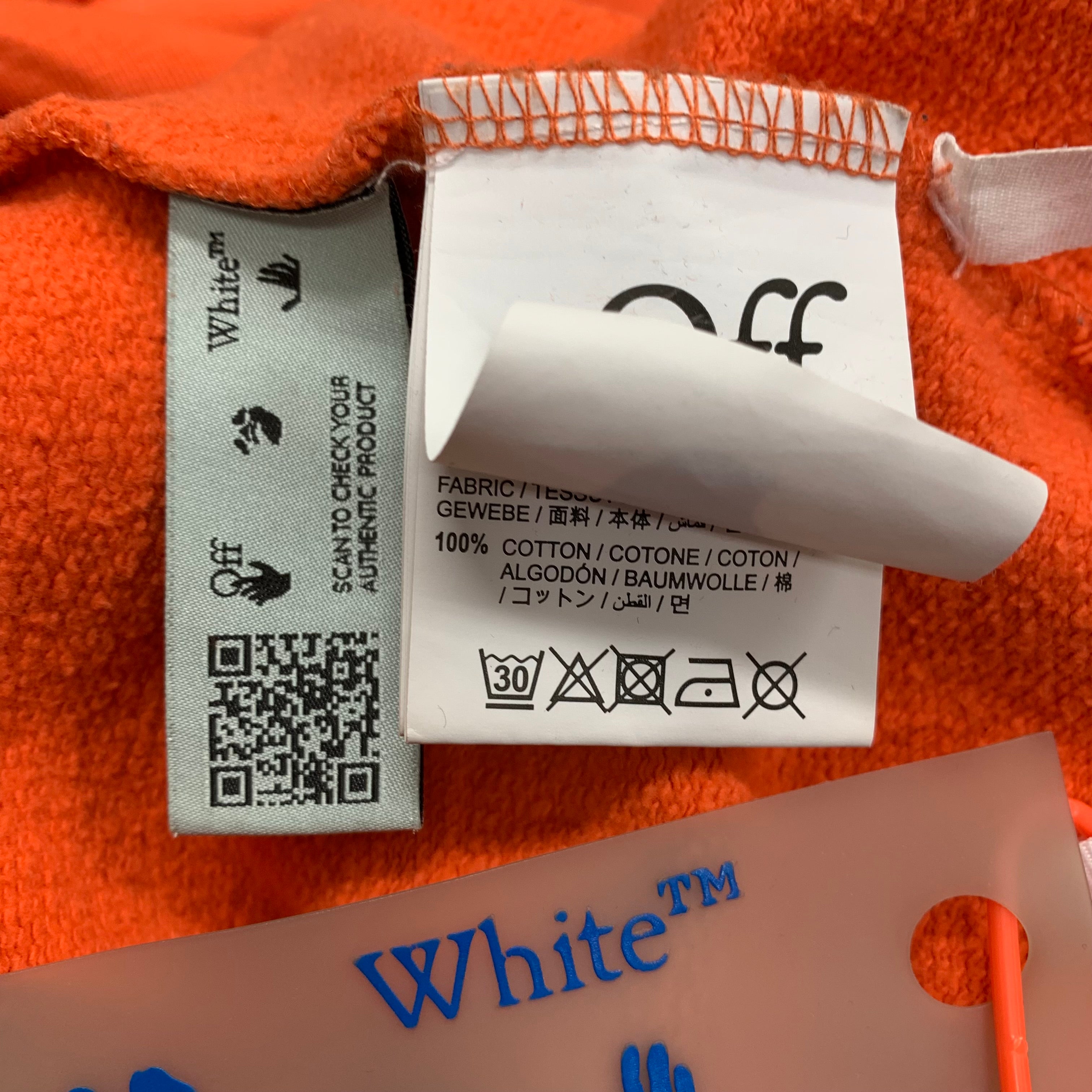 Off White Medium Hoodie Stencil Arrows Orange Hoodie Virgil Abloh