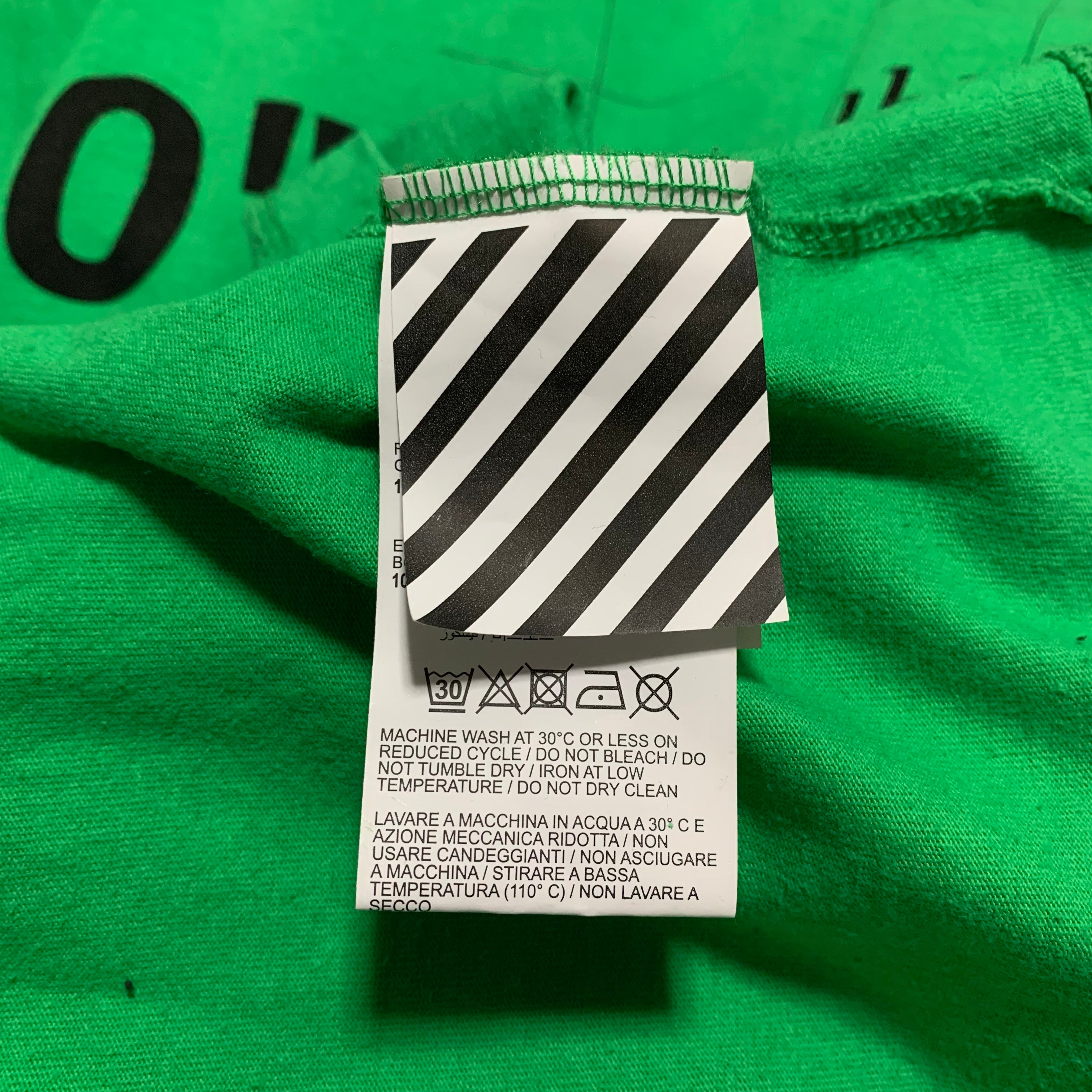 Off White Medium Public Television Green Tee Virgil Abloh