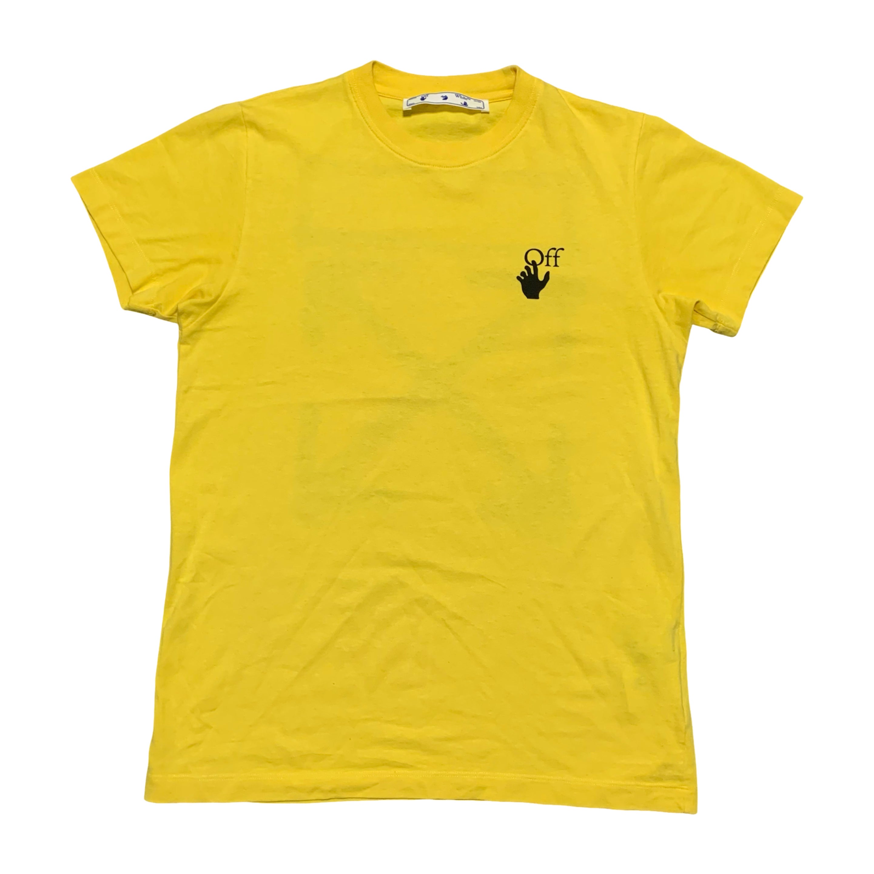 Off White Small Graffiti Arrows Yellow Tee Virgil Abloh