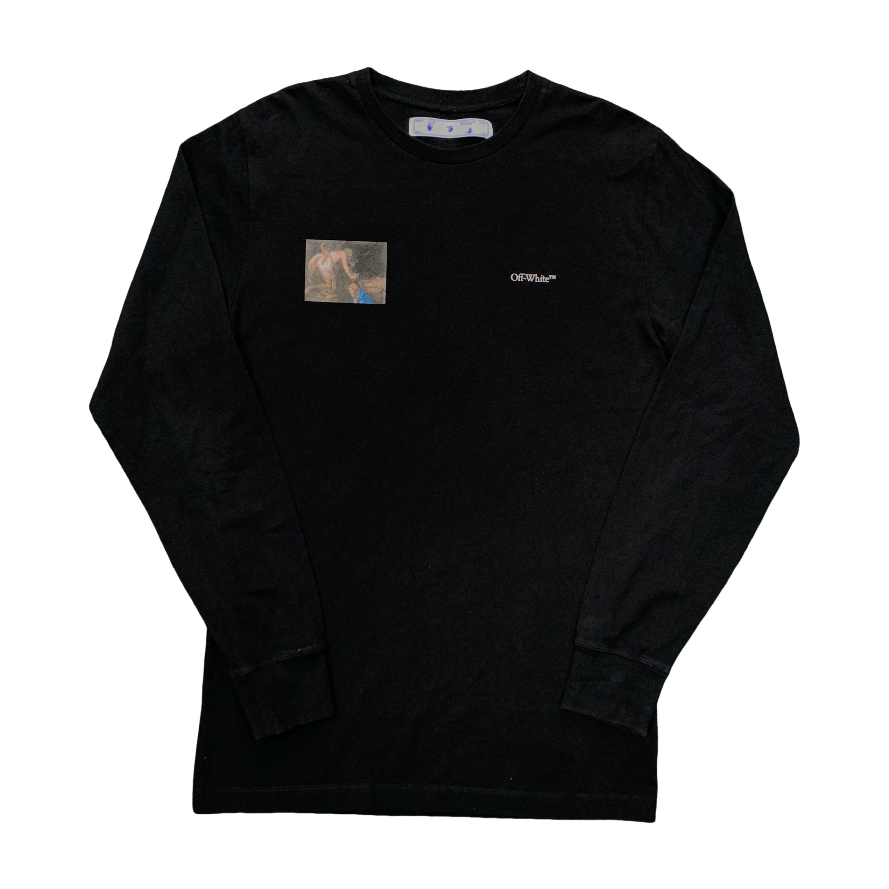 Off White Small Long Sleeve Caravaggio Arrows Black T-Shirt Virgil Abloh