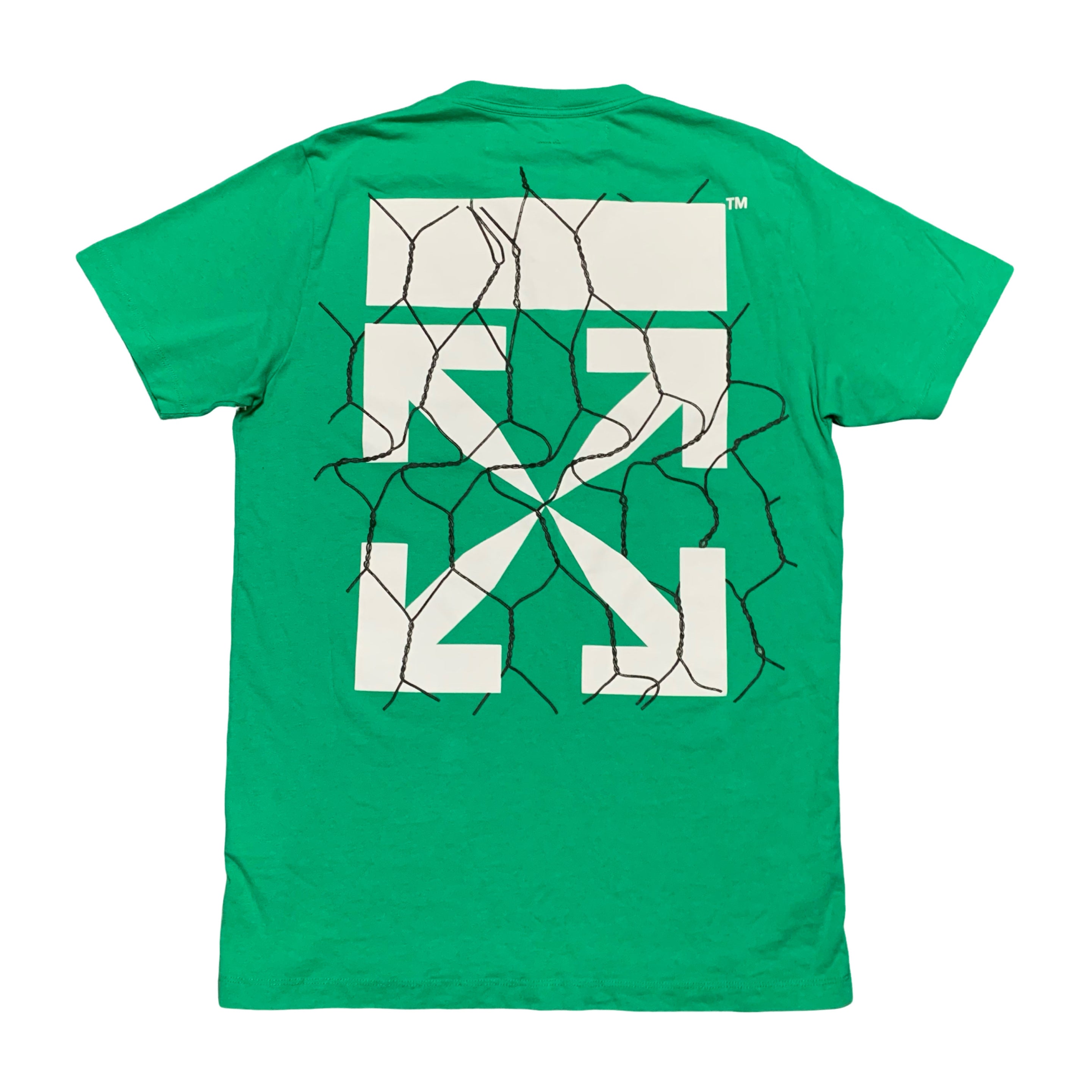 Off White Small Tee Fence Arrows Green T-Shirt Virgil Abloh