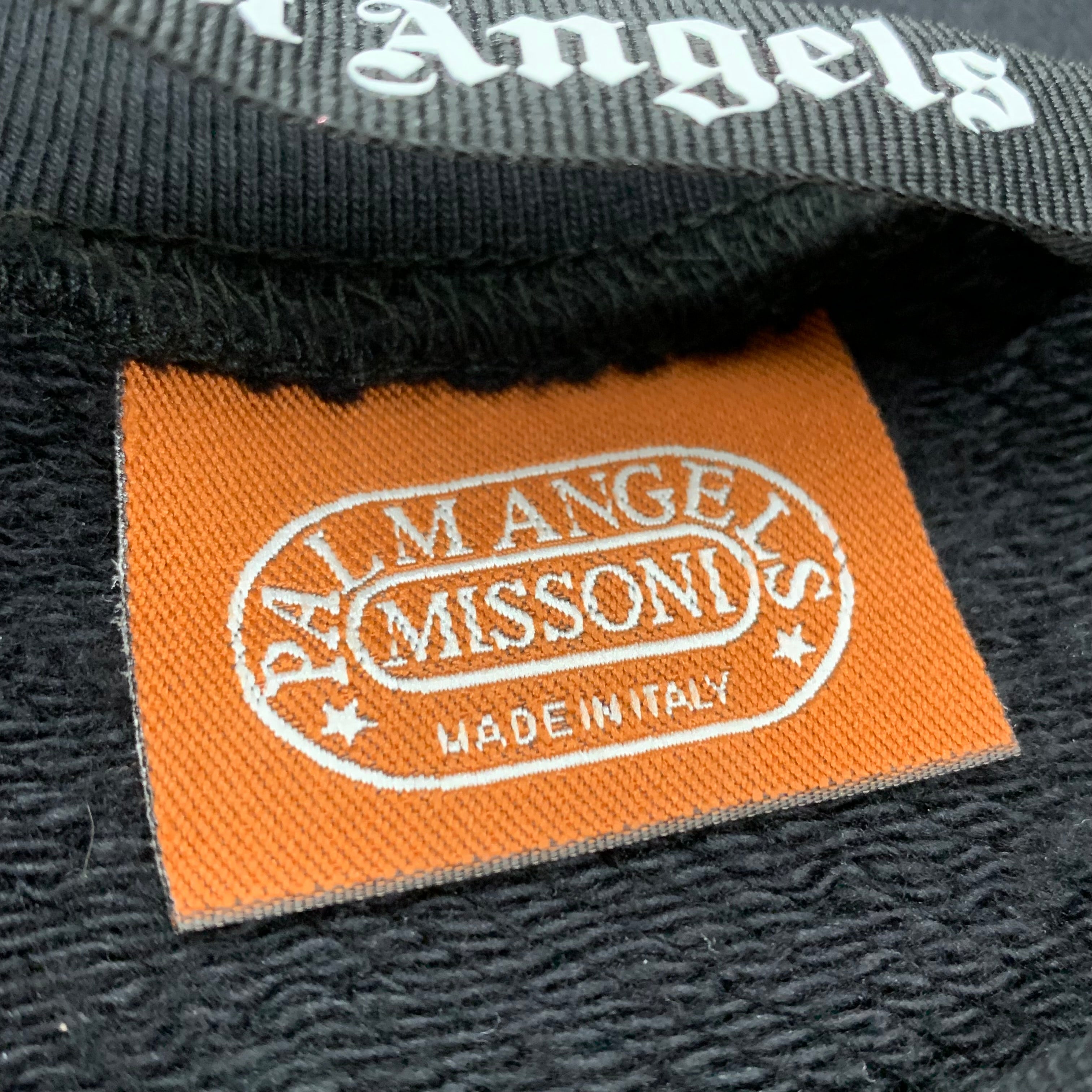 Palm Angels Large Sweatshirt Missoni Sprayed Black Sweatshirt Crewneck