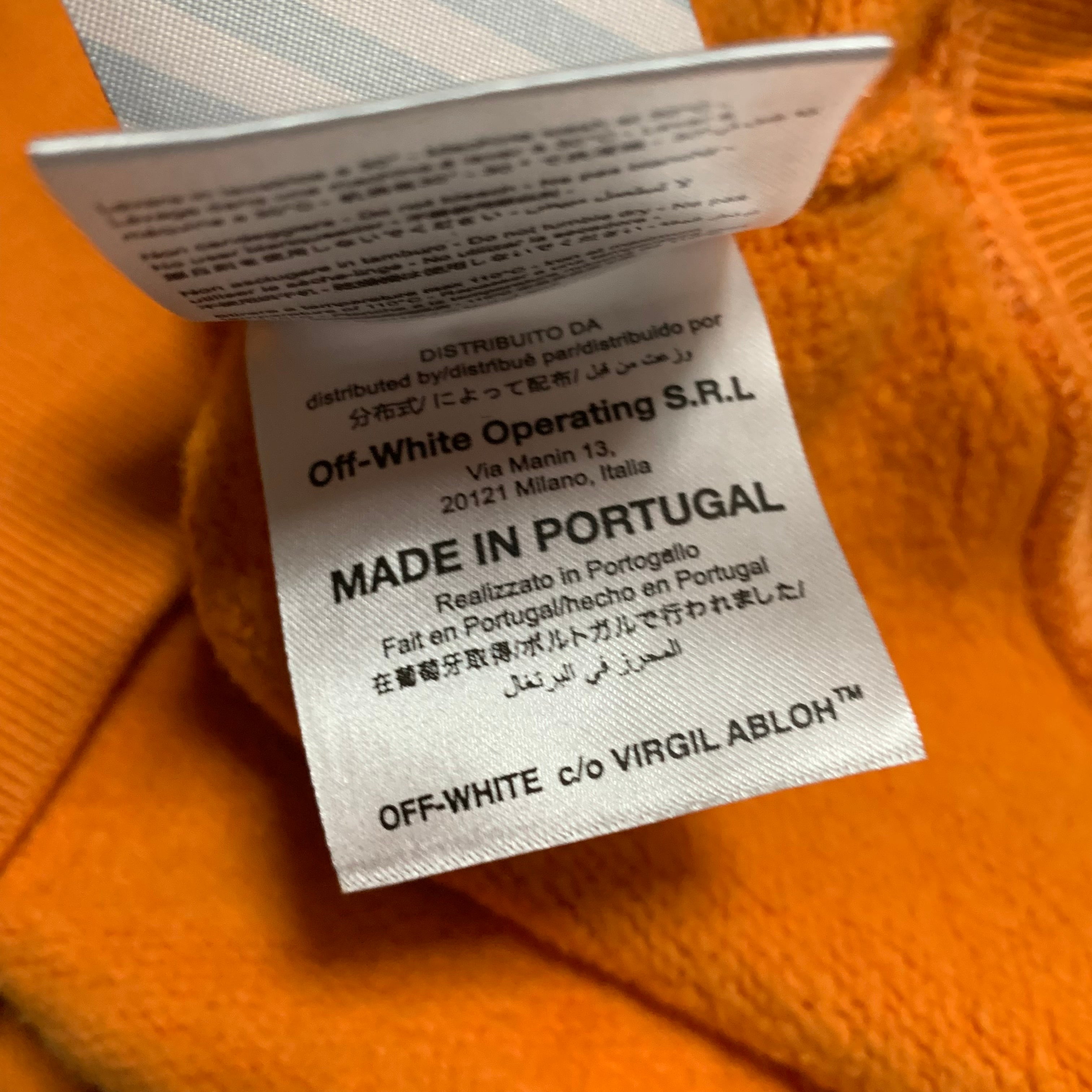 Off White Medium Arrows Graphic Orange Sweatshirt Crewneck Virgil Abloh