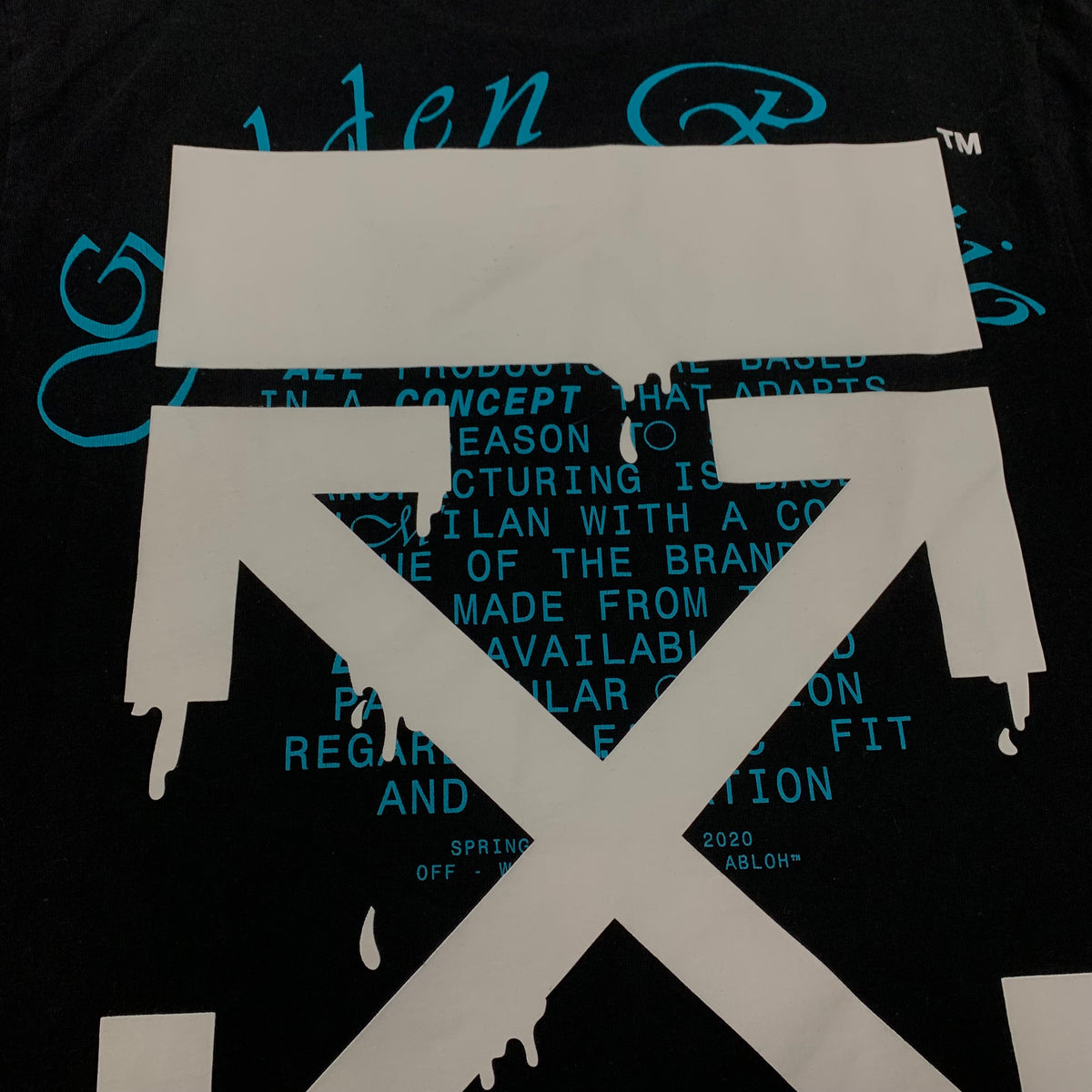 Off White XS Tee Dripping Arrows Black T-Shirt Virgil Abloh