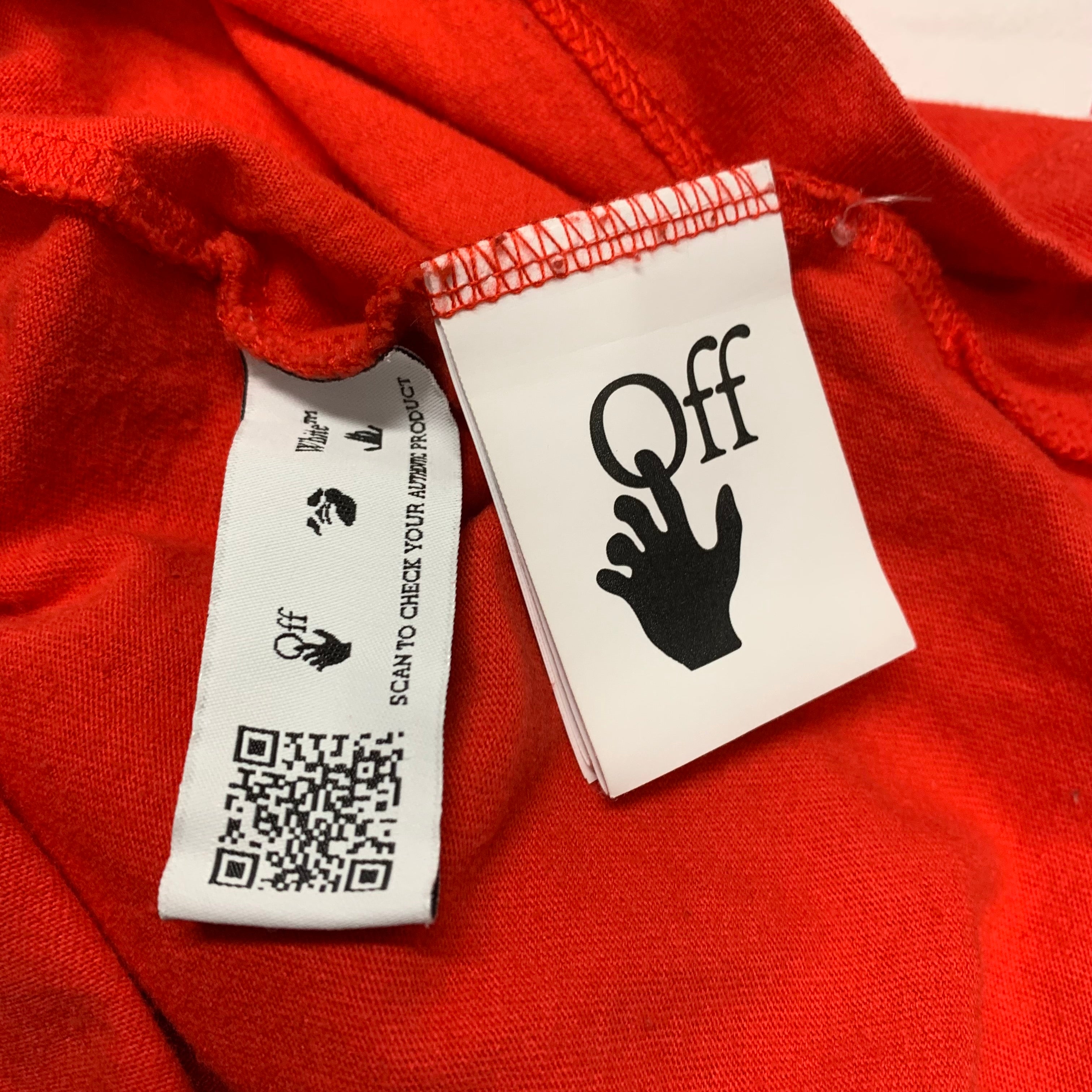 Off White XL Tee Mona Lisa Arrows Red T-Shirt Virgil Abloh