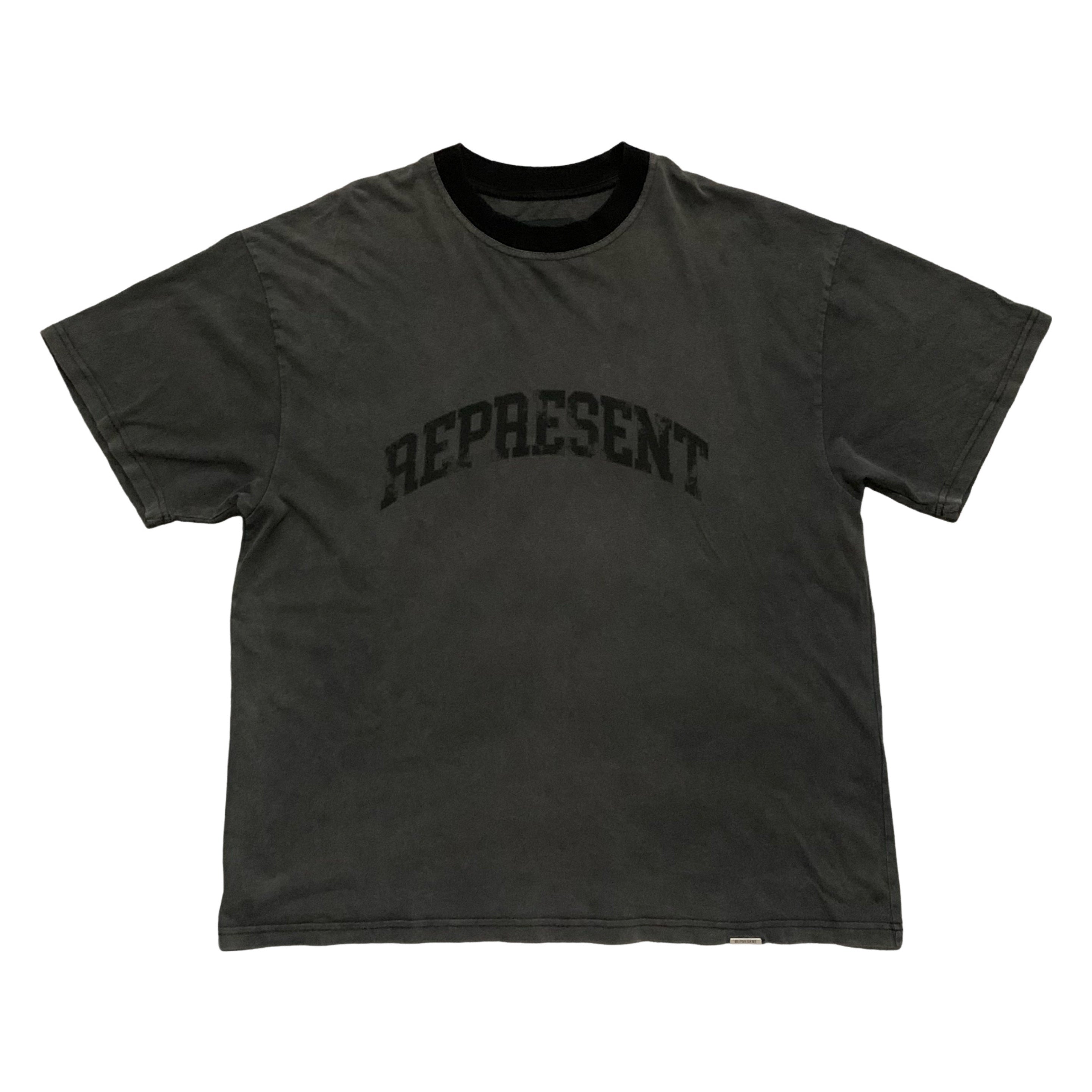 Represent Large Arched Logo Vintage Grey Tee