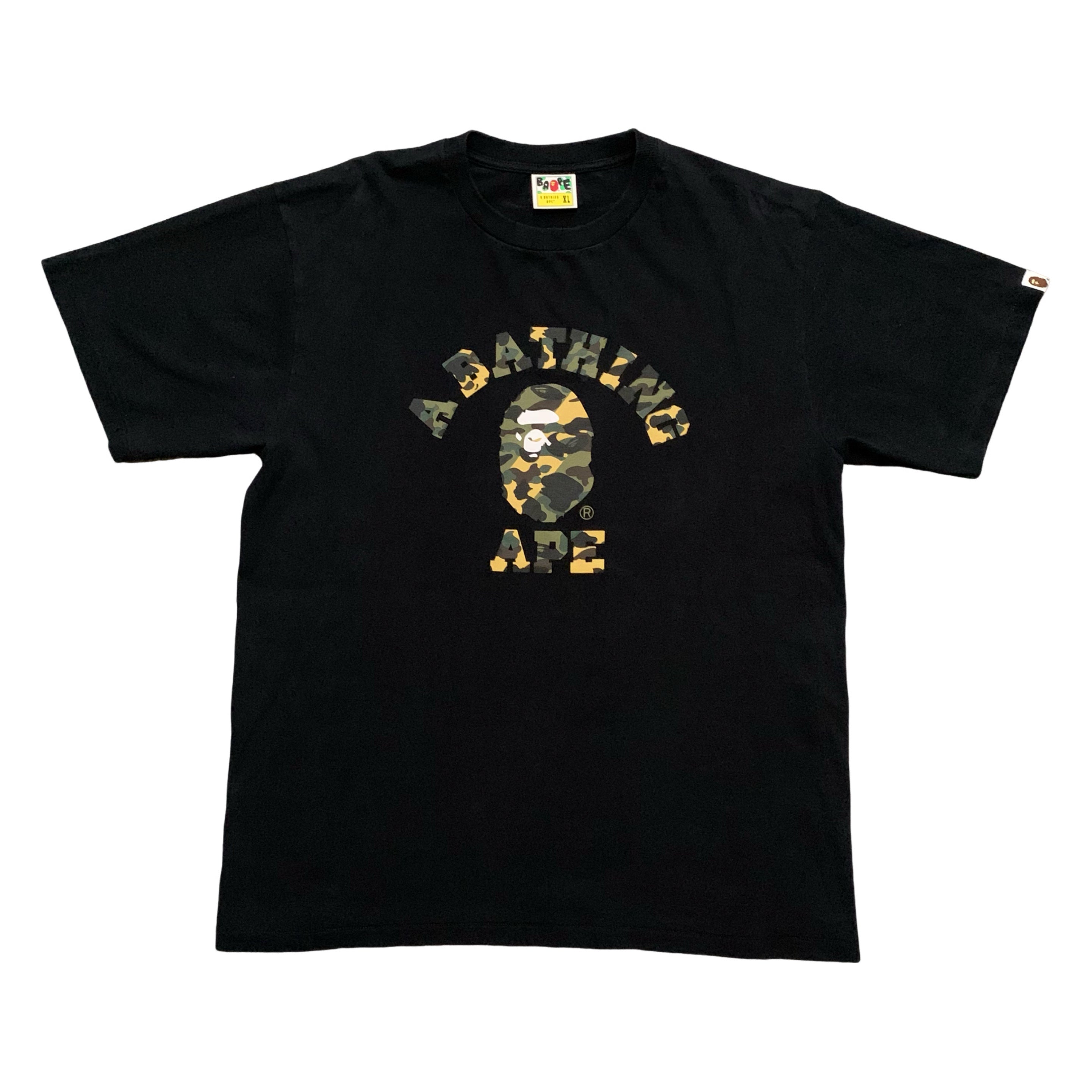 Bape XL College 1st Mix Camo Black Tee A Bathing Ape