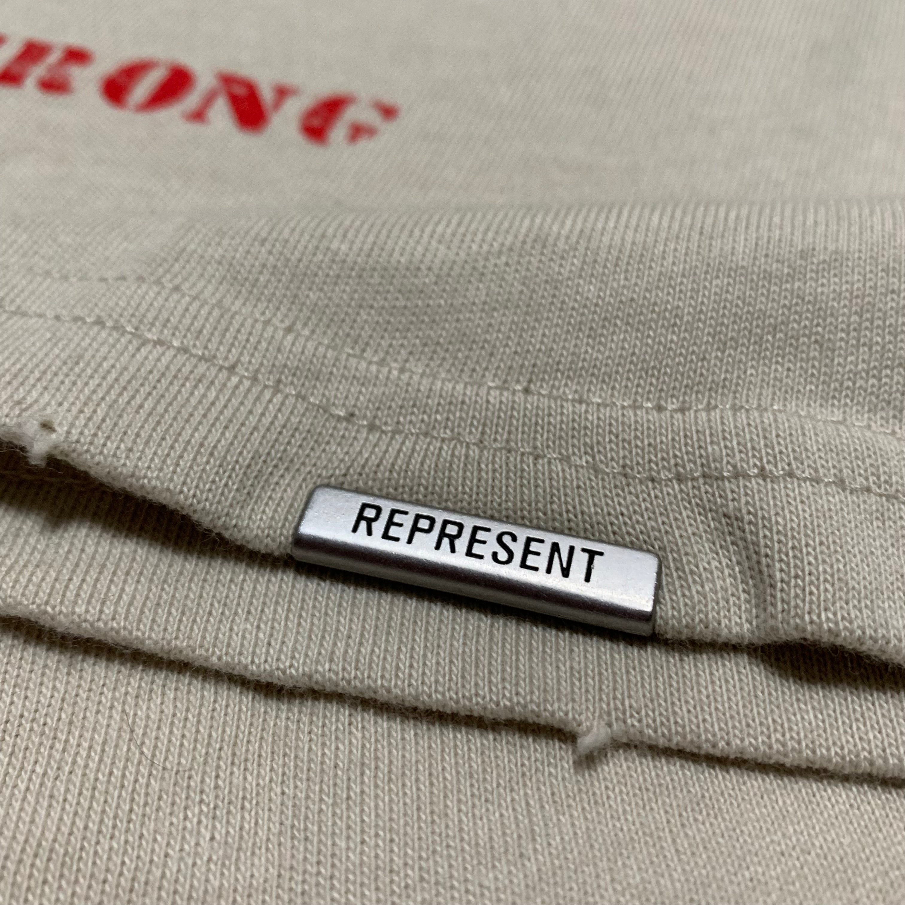 Represent Medium Shark Vintage White Tee Only The Strong Survive