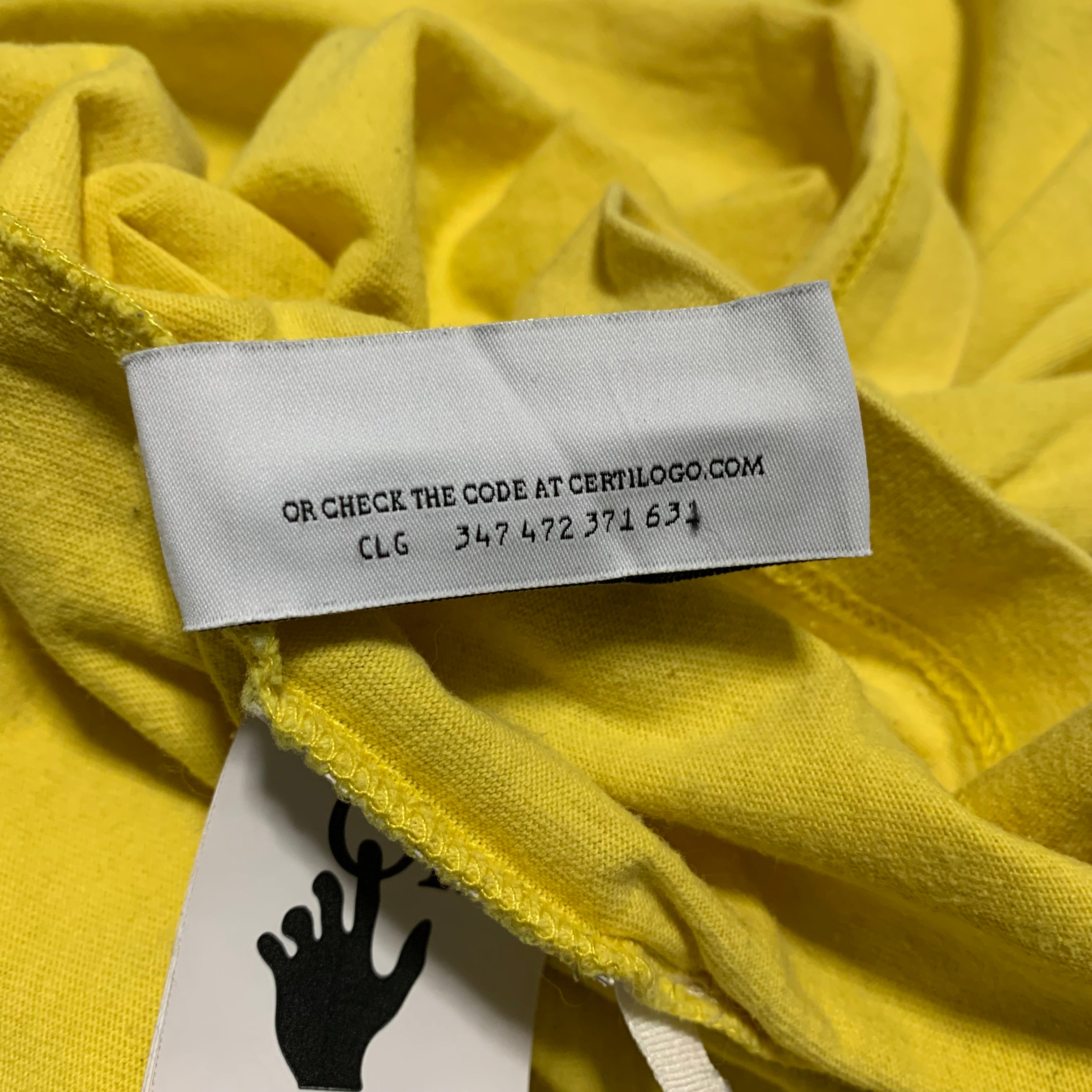 Off White Small Sprayed Marker Graffiti Yellow Tee Virgil Abloh